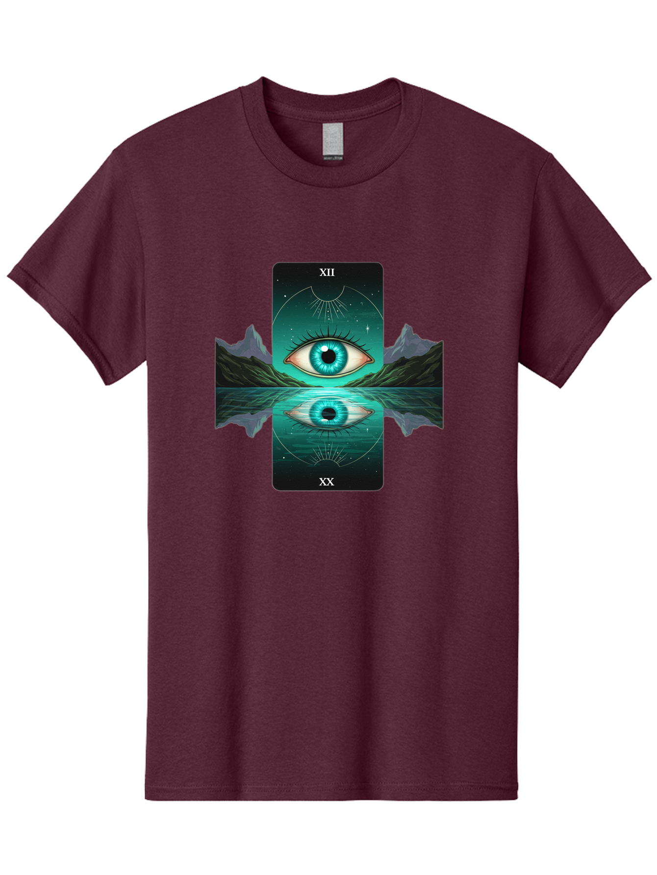 Xii-The-Moon-Tarot-Card Men'S Graphic Tee, 100% Cotton, Comfortable Casual Summer Wear, Machine Washable, Vintage Camera, Old Camera, Antique Camera, Black Camera, Classic Photography, Photography Equipment, Nostalgic Device, Film Camera, Bah407 6