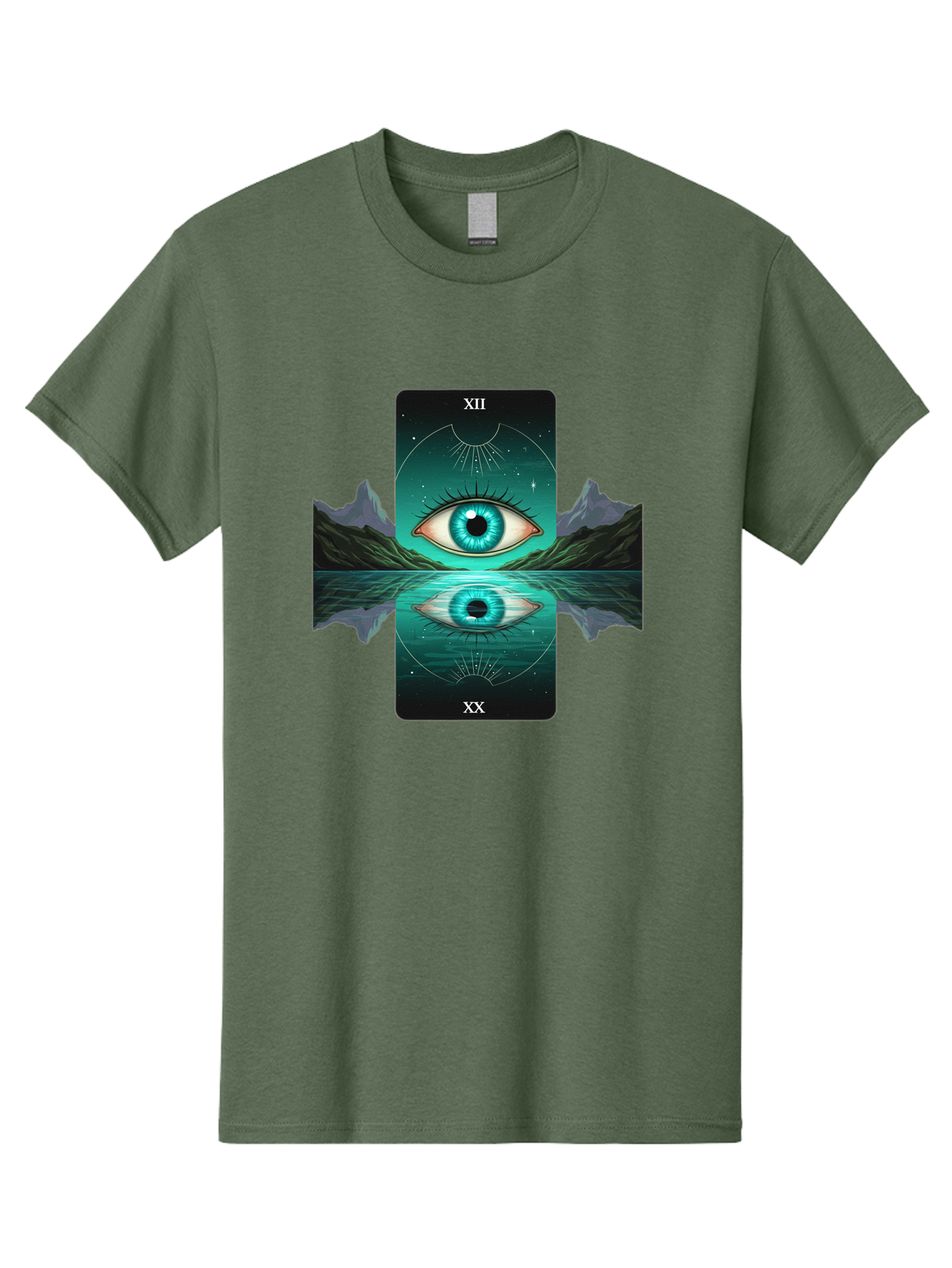 Xii-The-Moon-Tarot-Card Men'S Graphic Tee, 100% Cotton, Comfortable Casual Summer Wear, Machine Washable, Vintage Camera, Old Camera, Antique Camera, Black Camera, Classic Photography, Photography Equipment, Nostalgic Device, Film Camera, Bah407 12