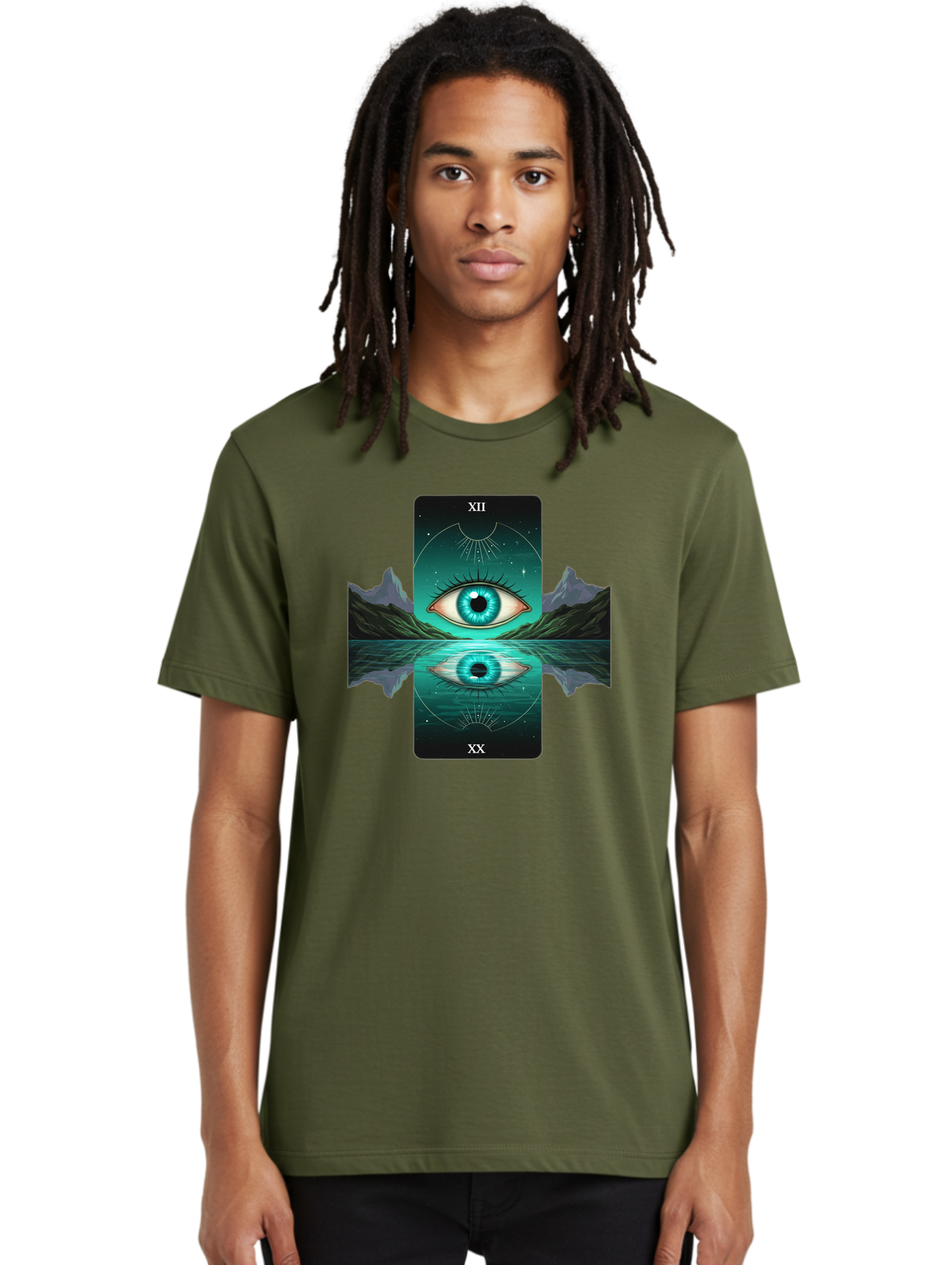 Xii-The-Moon-Tarot-Card Men'S Graphic Tee, 100% Cotton, Comfortable Casual Summer Wear, Machine Washable, Vintage Camera, Old Camera, Antique Camera, Black Camera, Classic Photography, Photography Equipment, Nostalgic Device, Film Camera, Bah407 27