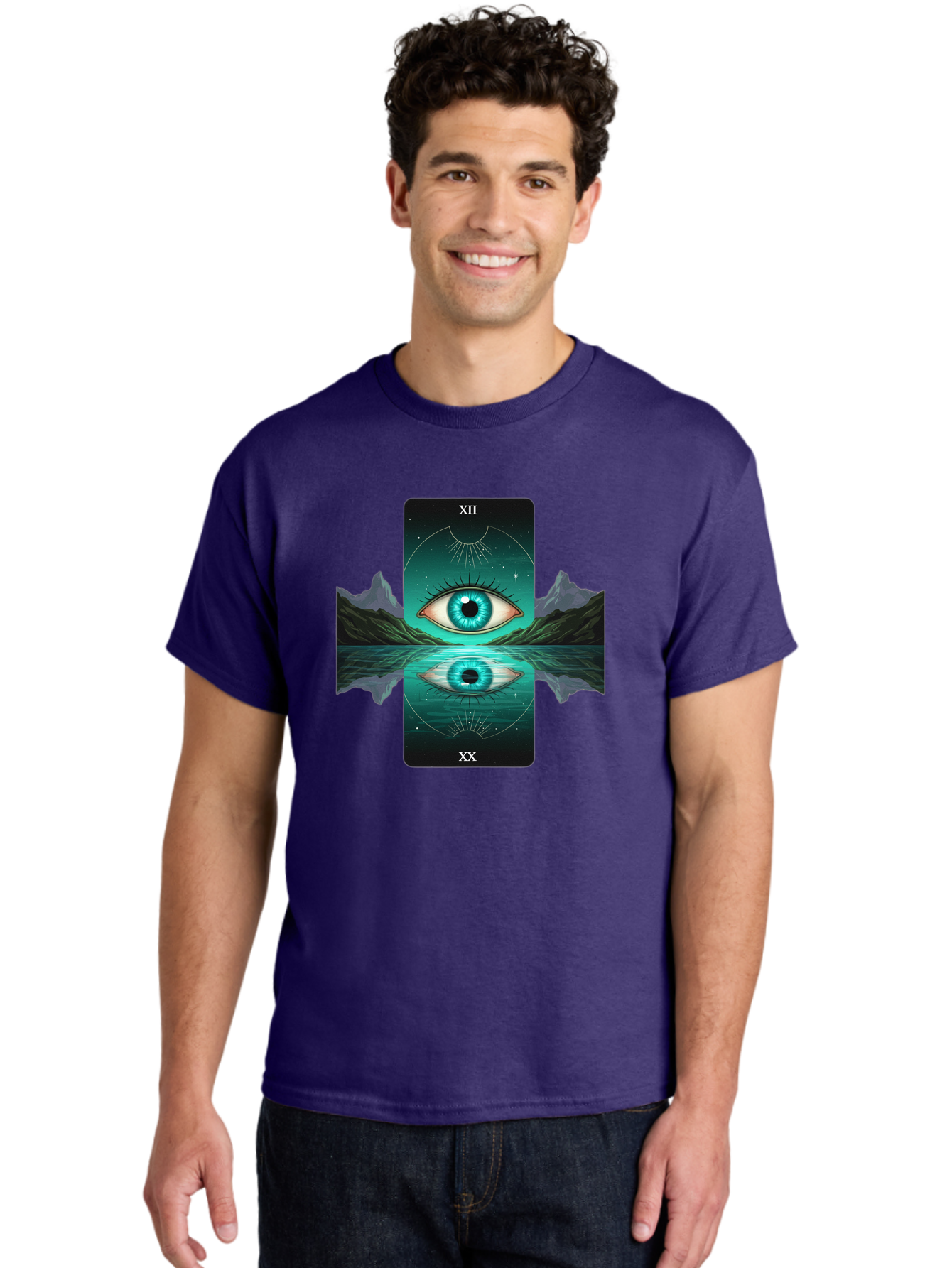 Xii-The-Moon-Tarot-Card Men'S Graphic Tee, 100% Cotton, Comfortable Casual Summer Wear, Machine Washable, Vintage Camera, Old Camera, Antique Camera, Black Camera, Classic Photography, Photography Equipment, Nostalgic Device, Film Camera, Bah407 17