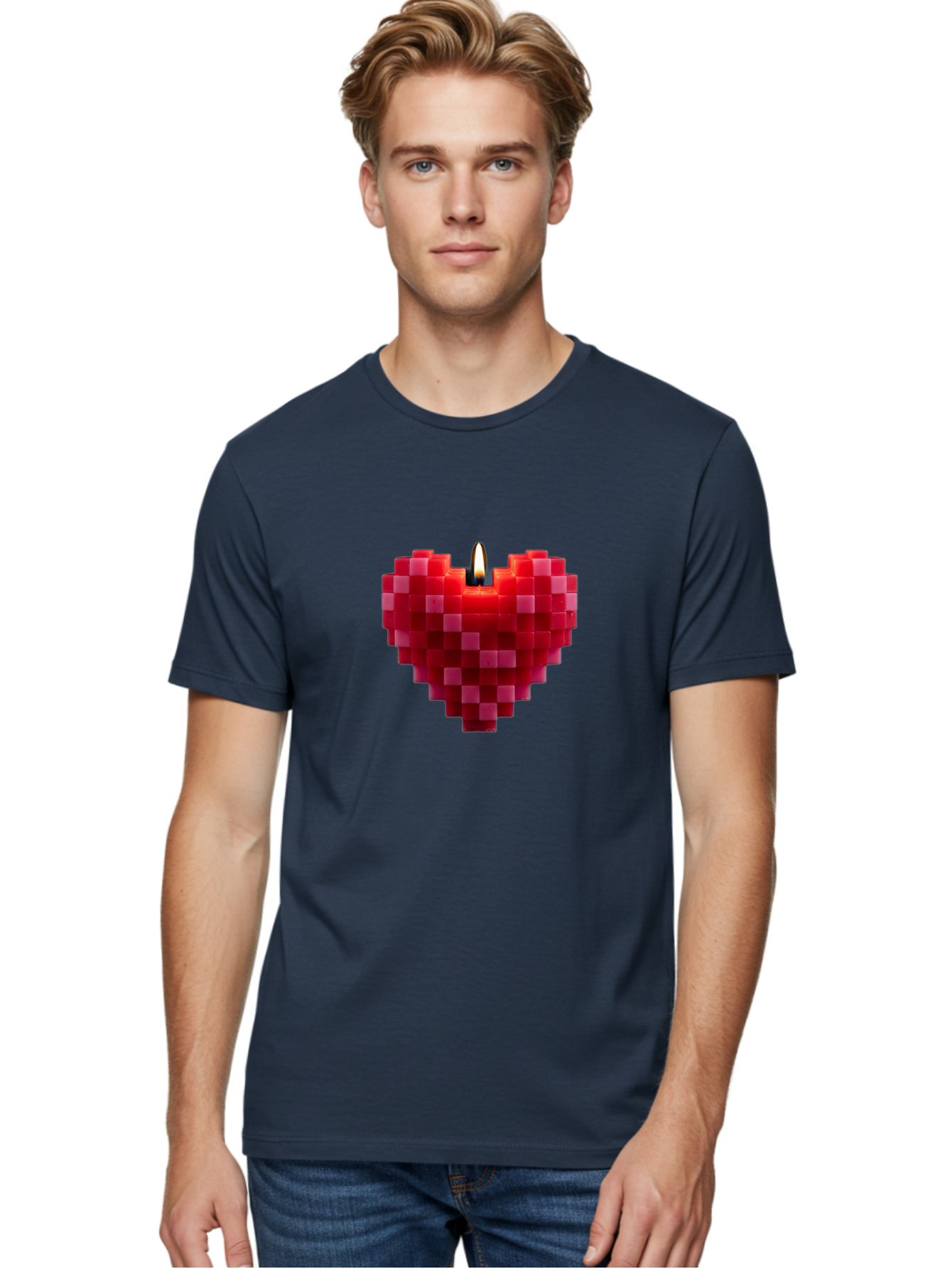 3D-Red-Heart-Candle Men'S Graphic Tee, 100% Cotton, Comfortable Casual Summer Wear, Machine Washable, Vintage Camera, Old Camera, Antique Camera, Black Camera, Classic Photography, Photography Equipment, Nostalgic Device, Film Camera, Bah419 18