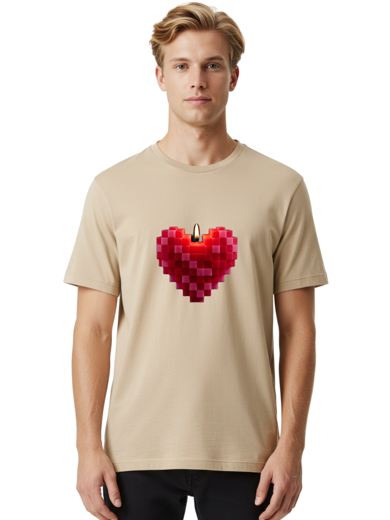 3D-Red-Heart-Candle Men'S Graphic Tee, 100% Cotton, Comfortable Casual Summer Wear, Machine Washable, Vintage Camera, Old Camera, Antique Camera, Black Camera, Classic Photography, Photography Equipment, Nostalgic Device, Film Camera, Bah419 17