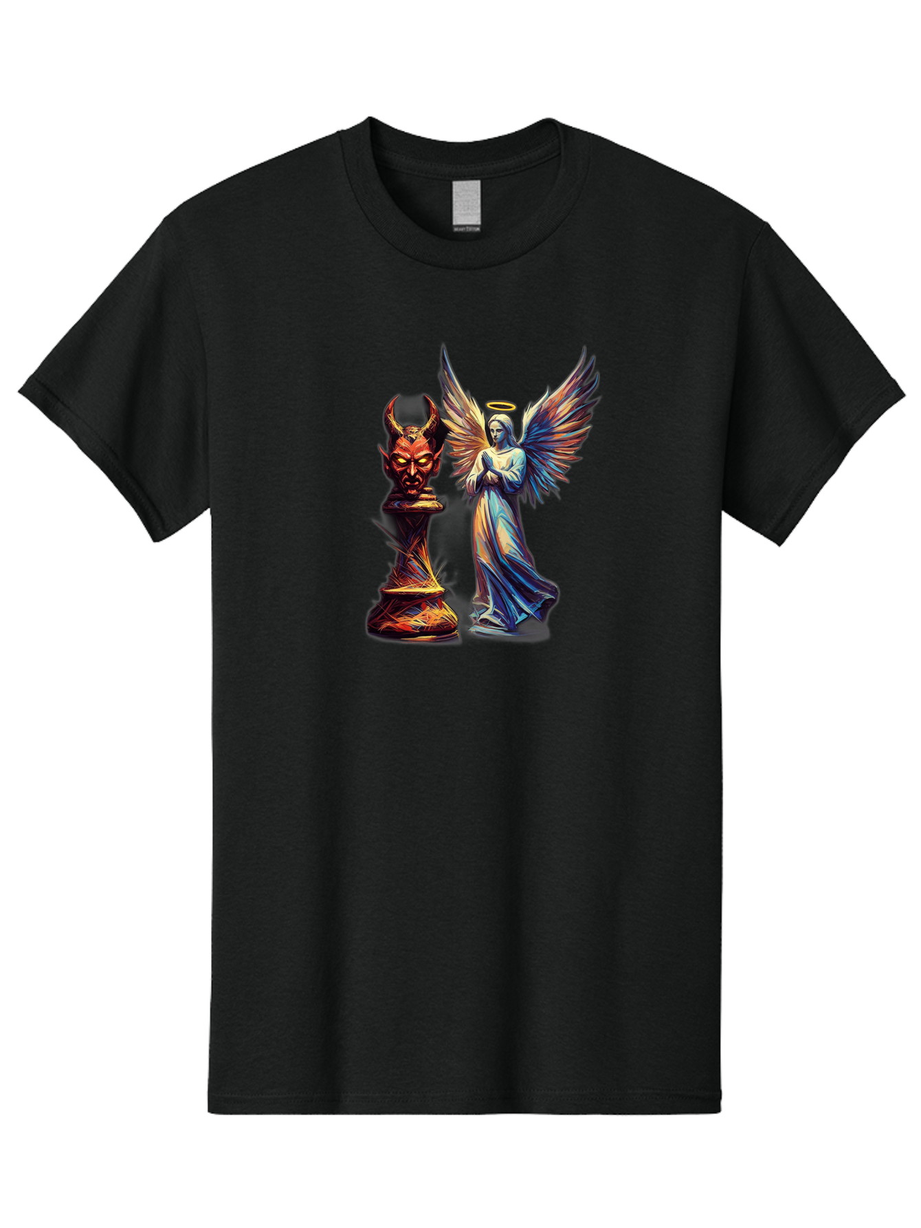 Angel-And-Devil-Chess-Pieces Men'S Graphic Tee, 100% Cotton, Comfortable Casual Summer Wear, Machine Washable, Vintage Camera, Old Camera, Antique Camera, Black Camera, Classic Photography, Photography Equipment, Nostalgic Device, Film Camera, Bah424 13