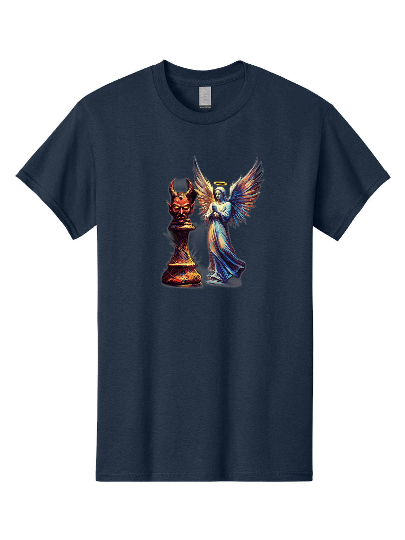 Angel-And-Devil-Chess-Pieces Men'S Graphic Tee, 100% Cotton, Comfortable Casual Summer Wear, Machine Washable, Vintage Camera, Old Camera, Antique Camera, Black Camera, Classic Photography, Photography Equipment, Nostalgic Device, Film Camera, Bah424 3