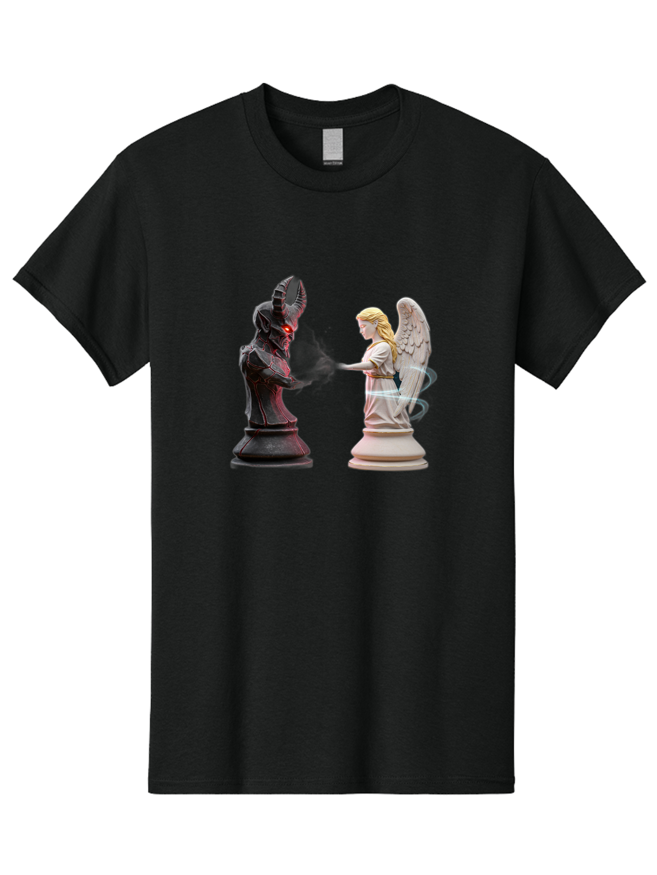 Angel-Vs-Demon-Chess Men'S Graphic Tee, 100% Cotton, Comfortable Casual Summer Wear, Machine Washable, Vintage Camera, Old Camera, Antique Camera, Black Camera, Classic Photography, Photography Equipment, Nostalgic Device, Film Camera, Bah425 11