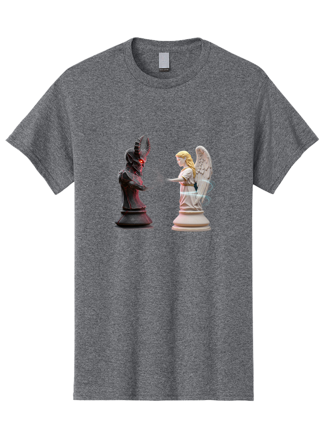 Angel-Vs-Demon-Chess Men'S Graphic Tee, 100% Cotton, Comfortable Casual Summer Wear, Machine Washable, Vintage Camera, Old Camera, Antique Camera, Black Camera, Classic Photography, Photography Equipment, Nostalgic Device, Film Camera, Bah425 12