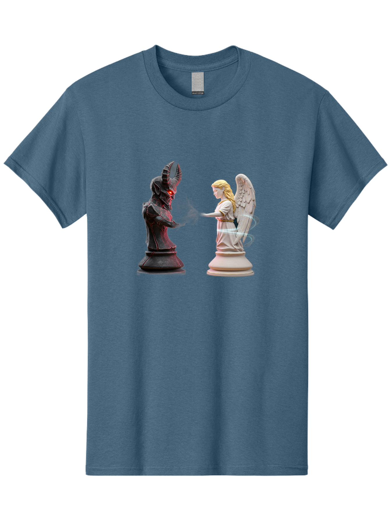 Angel-Vs-Demon-Chess Men'S Graphic Tee, 100% Cotton, Comfortable Casual Summer Wear, Machine Washable, Vintage Camera, Old Camera, Antique Camera, Black Camera, Classic Photography, Photography Equipment, Nostalgic Device, Film Camera, Bah425 3