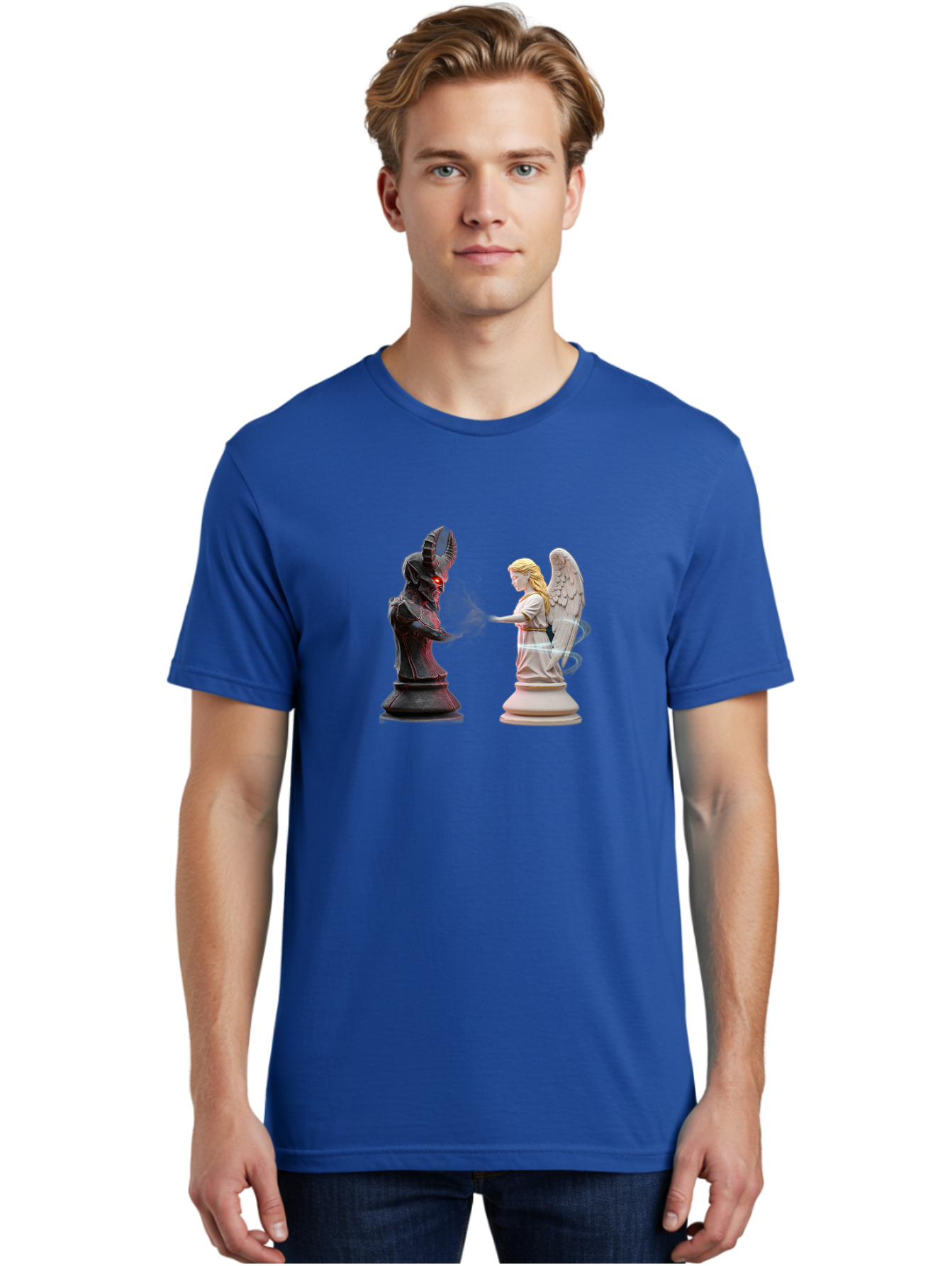 Angel-Vs-Demon-Chess Men'S Graphic Tee, 100% Cotton, Comfortable Casual Summer Wear, Machine Washable, Vintage Camera, Old Camera, Antique Camera, Black Camera, Classic Photography, Photography Equipment, Nostalgic Device, Film Camera, Bah425 28