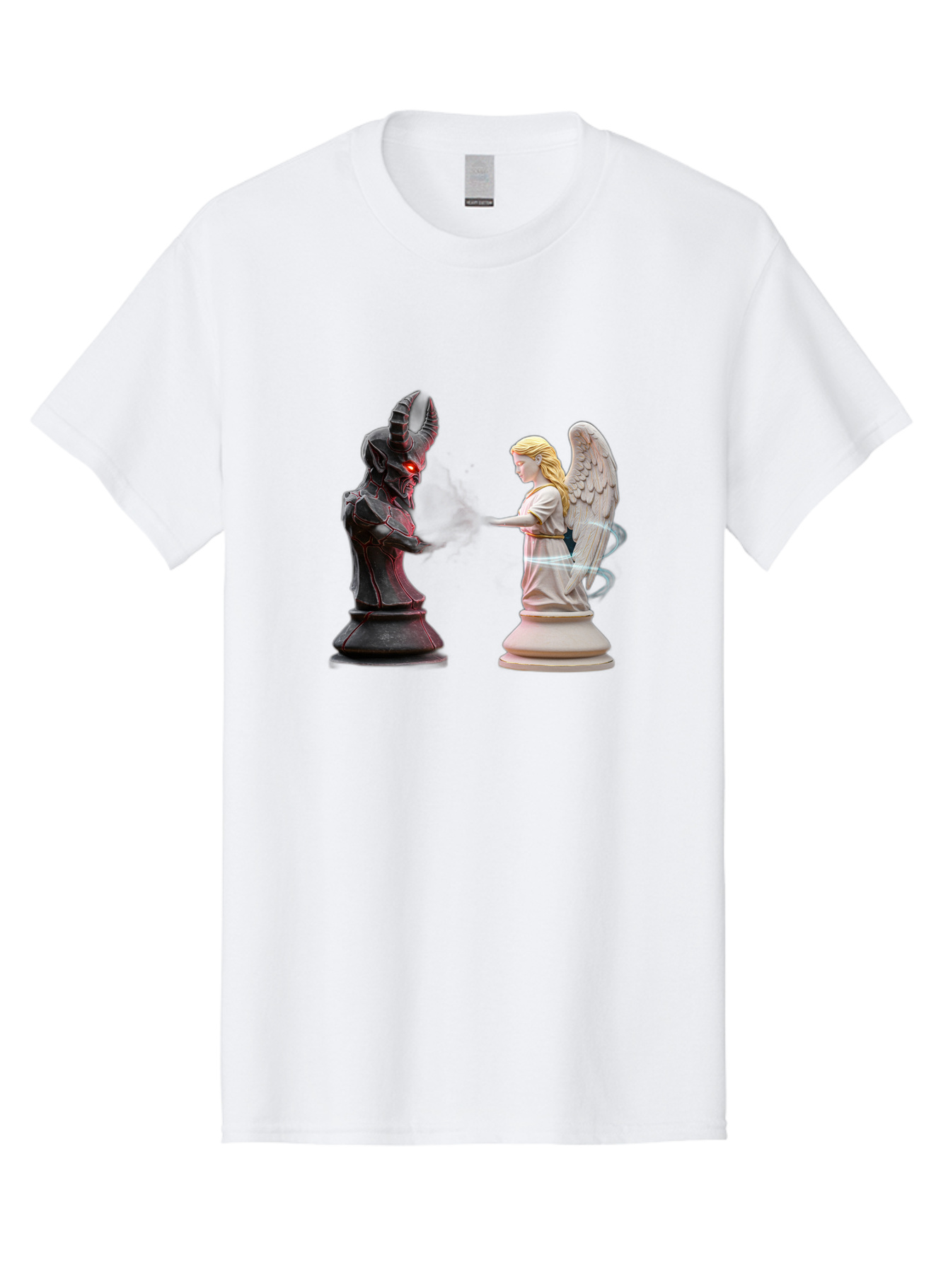 Angel-Vs-Demon-Chess Men'S Graphic Tee, 100% Cotton, Comfortable Casual Summer Wear, Machine Washable, Vintage Camera, Old Camera, Antique Camera, Black Camera, Classic Photography, Photography Equipment, Nostalgic Device, Film Camera, Bah425 1