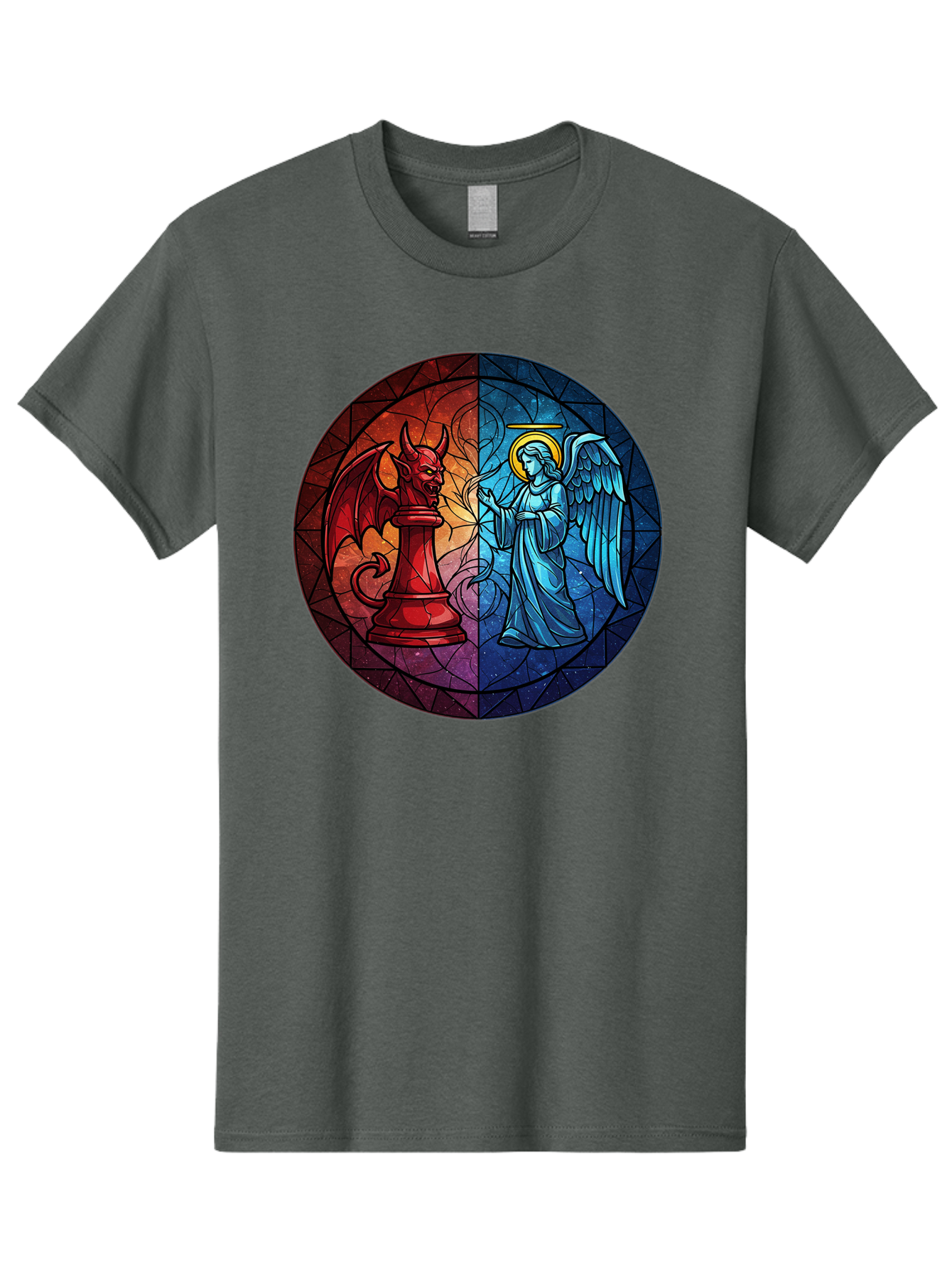 Angel-Vs-Devil-Chess-Piece Men'S Graphic Tee, 100% Cotton, Comfortable Casual Summer Wear, Machine Washable, Vintage Camera, Old Camera, Antique Camera, Black Camera, Classic Photography, Photography Equipment, Nostalgic Device, Film Camera, Bah428 14