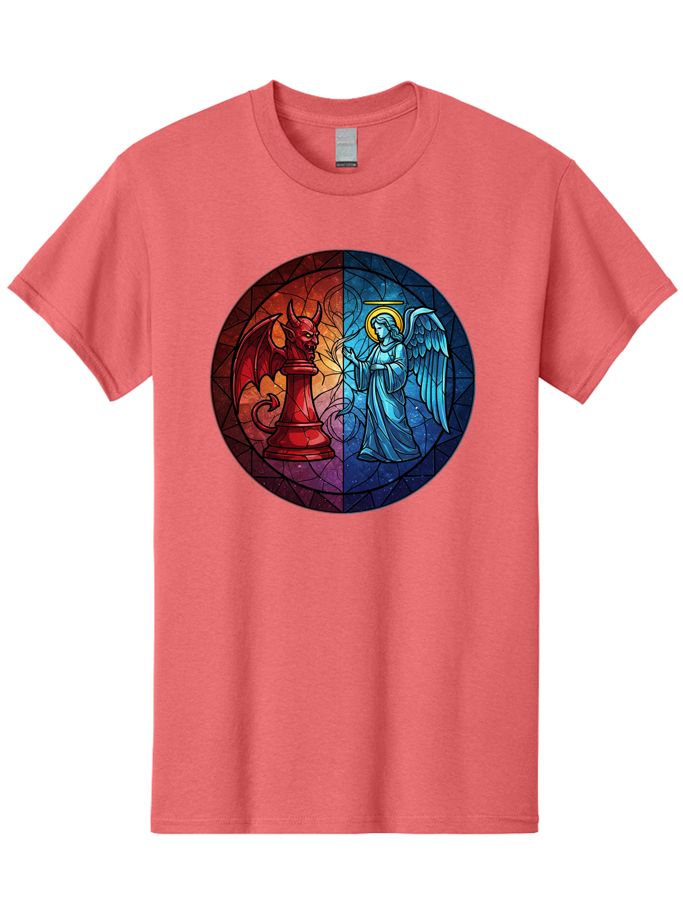 Angel-Vs-Devil-Chess-Piece Men'S Graphic Tee, 100% Cotton, Comfortable Casual Summer Wear, Machine Washable, Vintage Camera, Old Camera, Antique Camera, Black Camera, Classic Photography, Photography Equipment, Nostalgic Device, Film Camera, Bah428 4