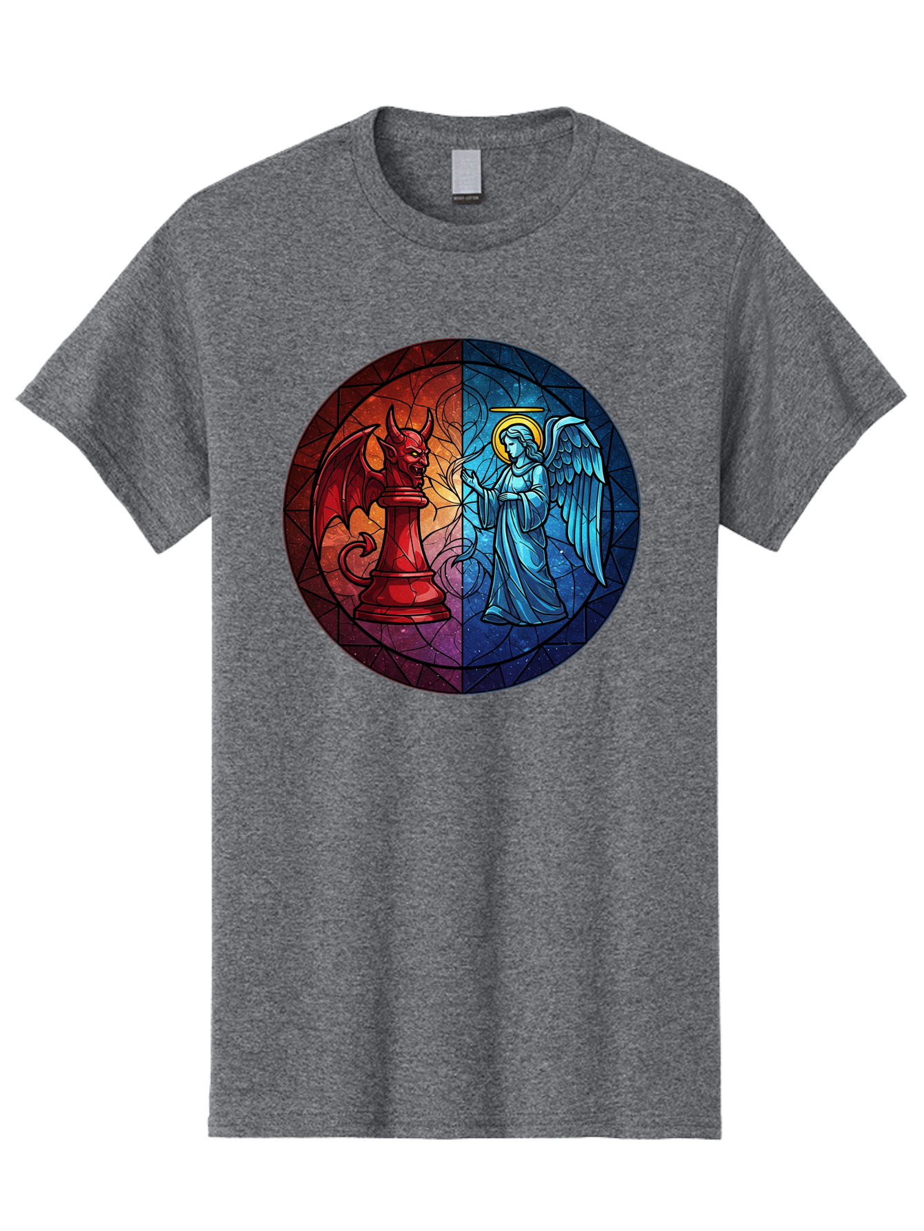 Angel-Vs-Devil-Chess-Piece Men'S Graphic Tee, 100% Cotton, Comfortable Casual Summer Wear, Machine Washable, Vintage Camera, Old Camera, Antique Camera, Black Camera, Classic Photography, Photography Equipment, Nostalgic Device, Film Camera, Bah428 9