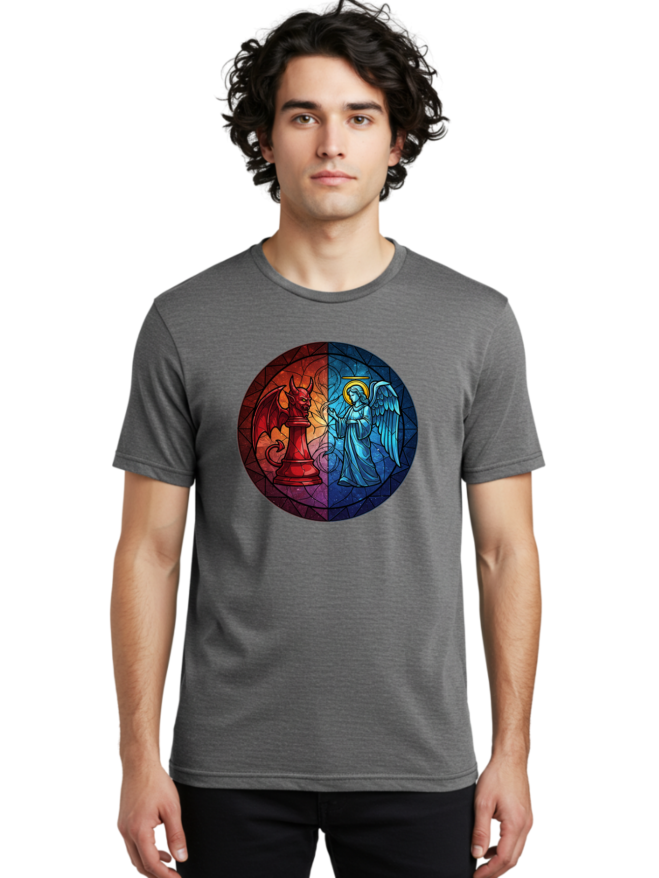Angel-Vs-Devil-Chess-Piece Men'S Graphic Tee, 100% Cotton, Comfortable Casual Summer Wear, Machine Washable, Vintage Camera, Old Camera, Antique Camera, Black Camera, Classic Photography, Photography Equipment, Nostalgic Device, Film Camera, Bah428 24