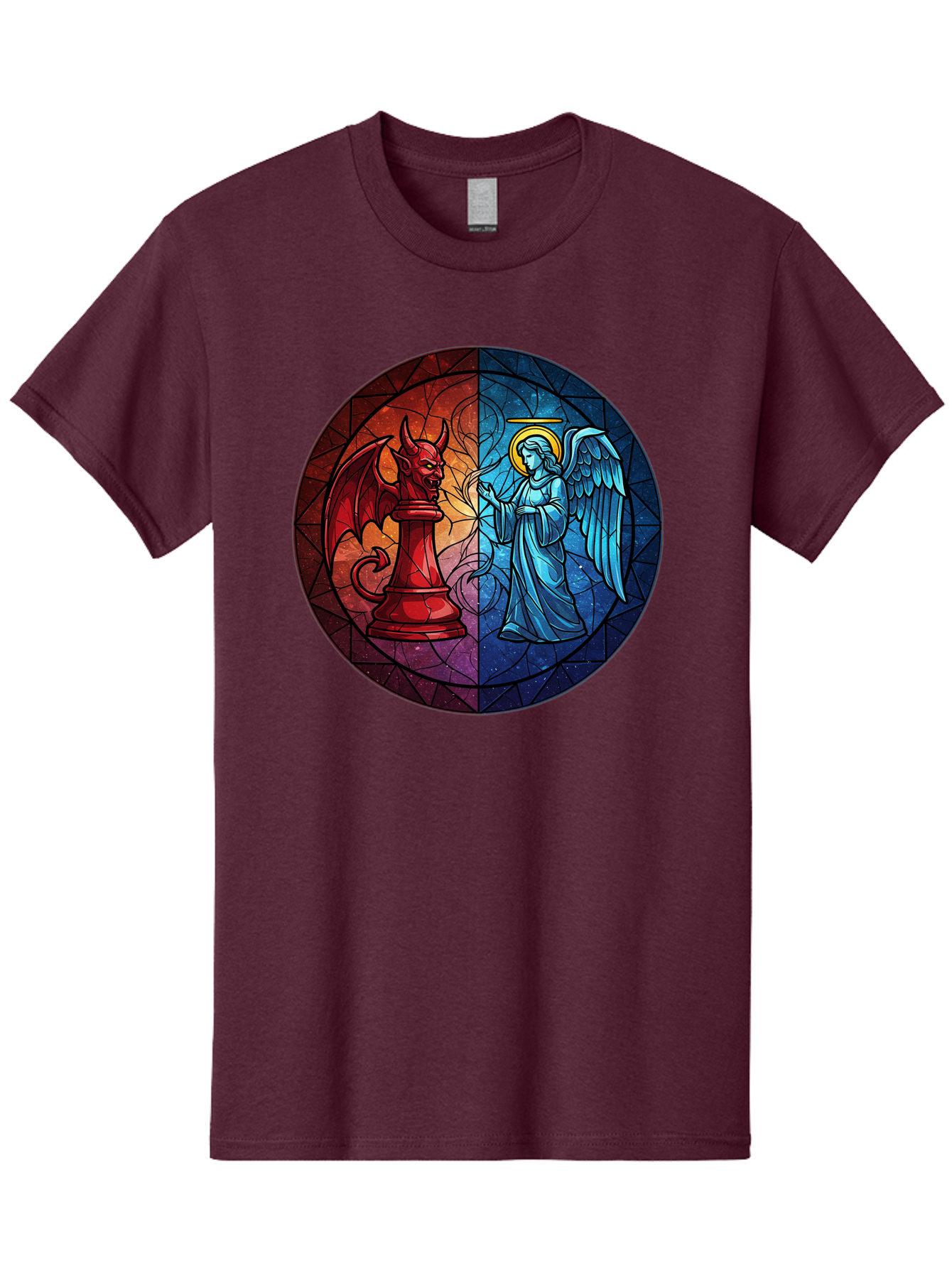 Angel-Vs-Devil-Chess-Piece Men'S Graphic Tee, 100% Cotton, Comfortable Casual Summer Wear, Machine Washable, Vintage Camera, Old Camera, Antique Camera, Black Camera, Classic Photography, Photography Equipment, Nostalgic Device, Film Camera, Bah428 10