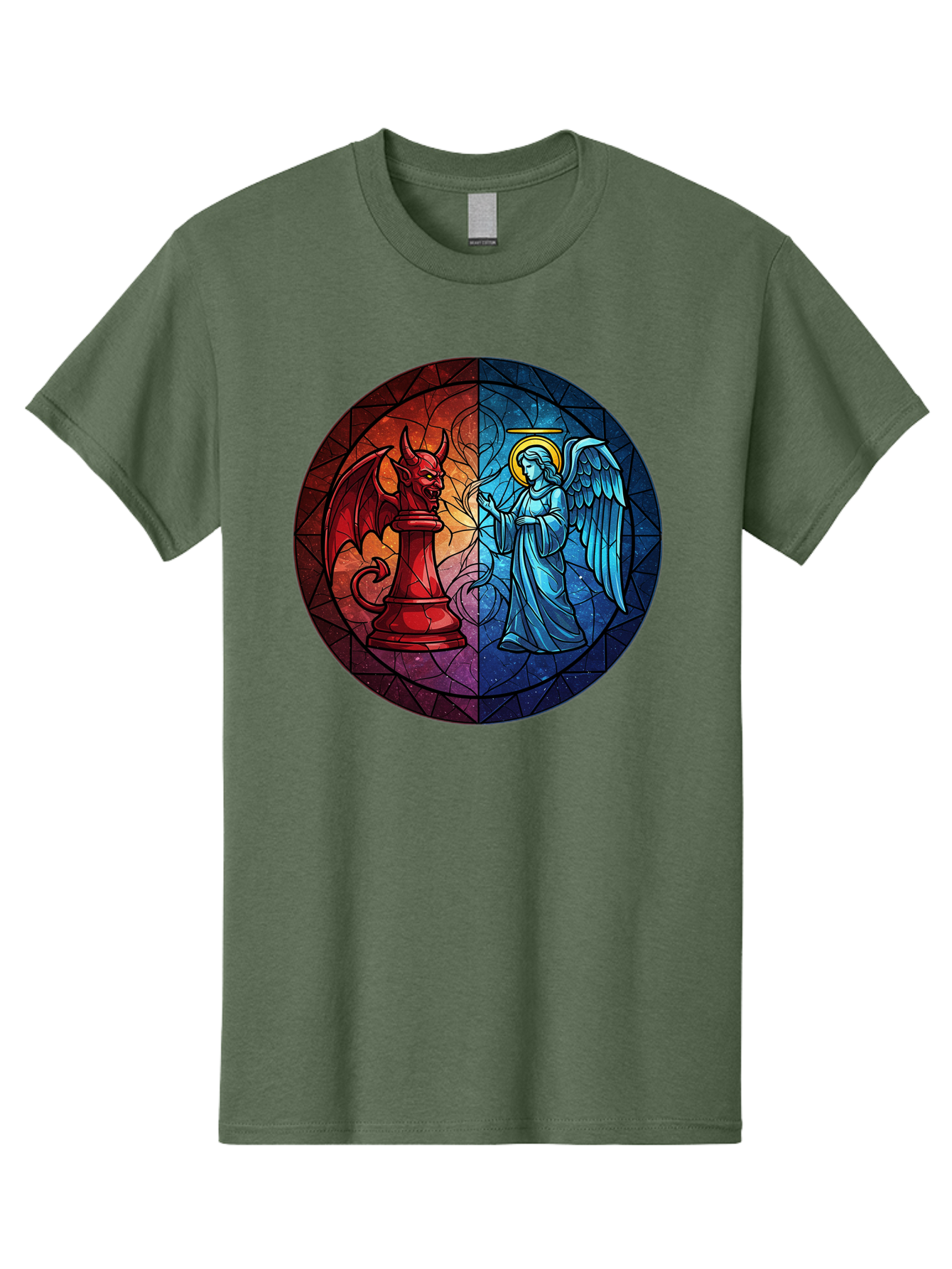Angel-Vs-Devil-Chess-Piece Men'S Graphic Tee, 100% Cotton, Comfortable Casual Summer Wear, Machine Washable, Vintage Camera, Old Camera, Antique Camera, Black Camera, Classic Photography, Photography Equipment, Nostalgic Device, Film Camera, Bah428 13