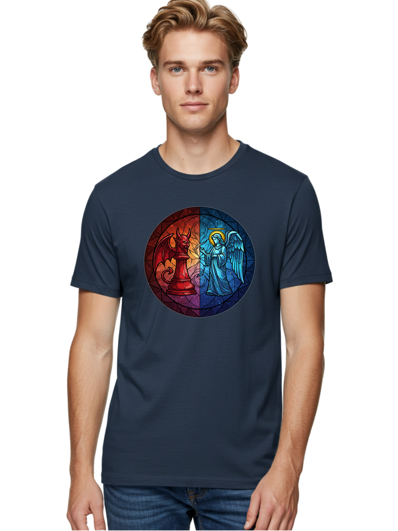 Angel-Vs-Devil-Chess-Piece Men'S Graphic Tee, 100% Cotton, Comfortable Casual Summer Wear, Machine Washable, Vintage Camera, Old Camera, Antique Camera, Black Camera, Classic Photography, Photography Equipment, Nostalgic Device, Film Camera, Bah428 27