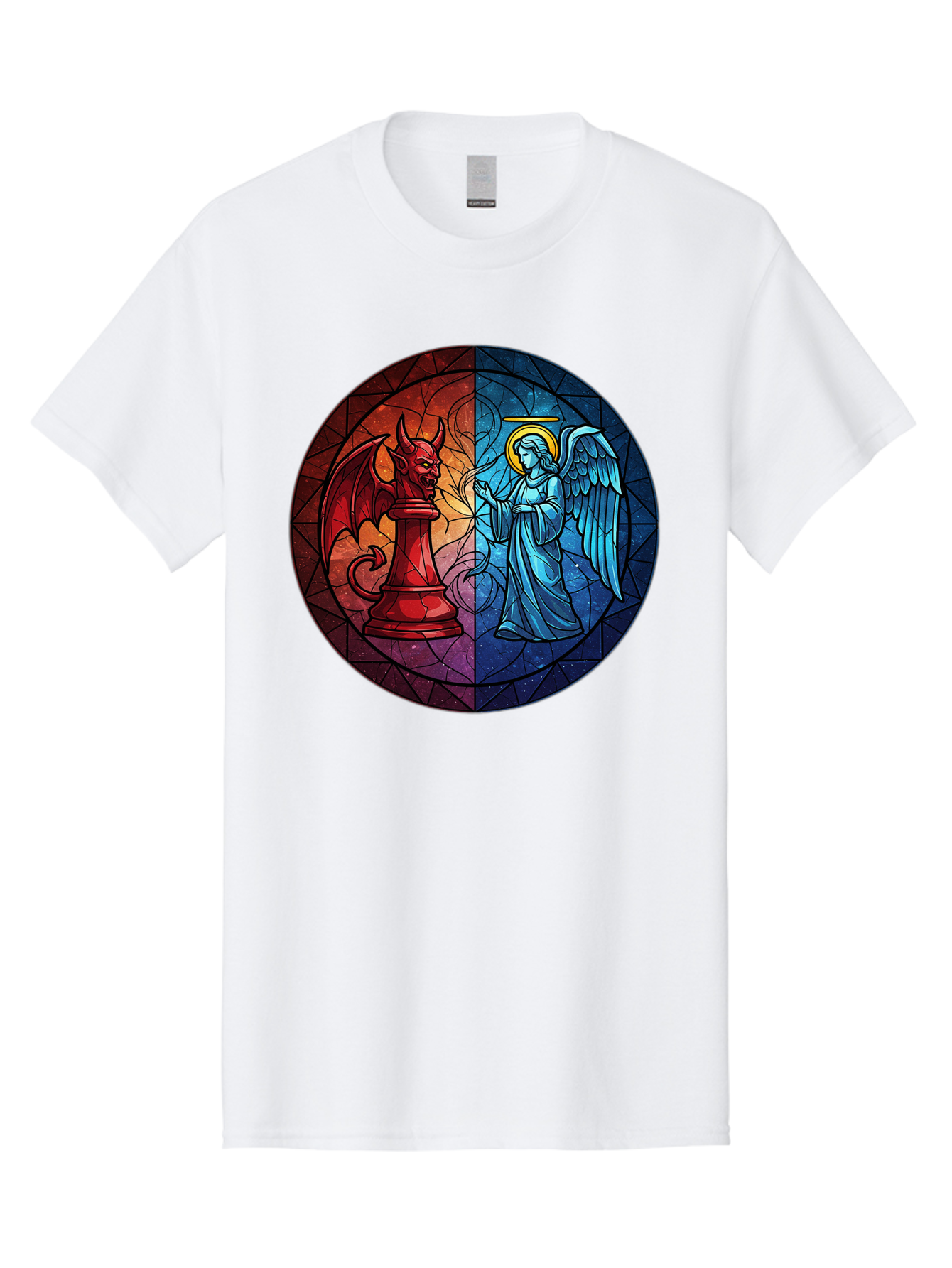 Angel-Vs-Devil-Chess-Piece Men'S Graphic Tee, 100% Cotton, Comfortable Casual Summer Wear, Machine Washable, Vintage Camera, Old Camera, Antique Camera, Black Camera, Classic Photography, Photography Equipment, Nostalgic Device, Film Camera, Bah428 5