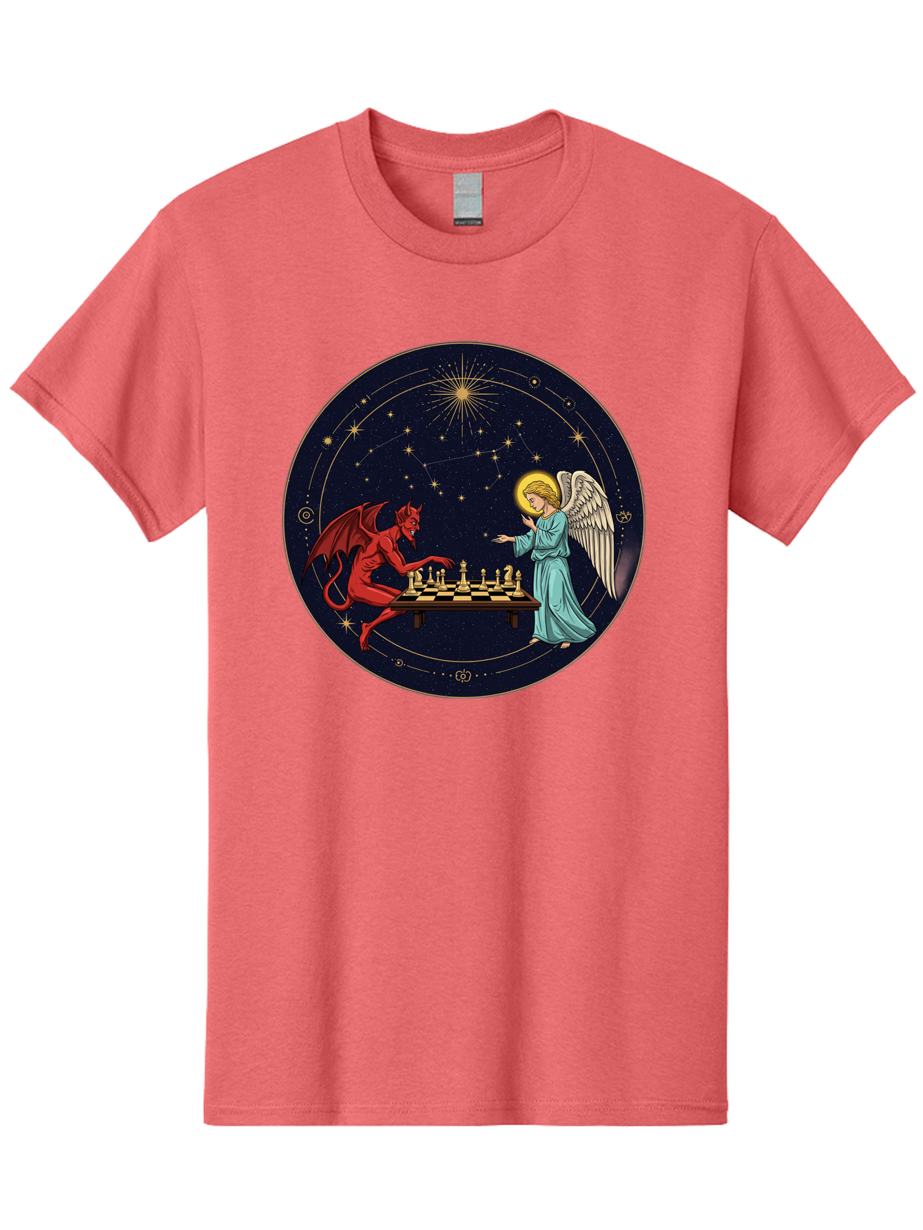 Angel-Vs-Devil-Chess Men'S Graphic Tee, 100% Cotton, Comfortable Casual Summer Wear, Machine Washable, Vintage Camera, Old Camera, Antique Camera, Black Camera, Classic Photography, Photography Equipment, Nostalgic Device, Film Camera, Bah429 13