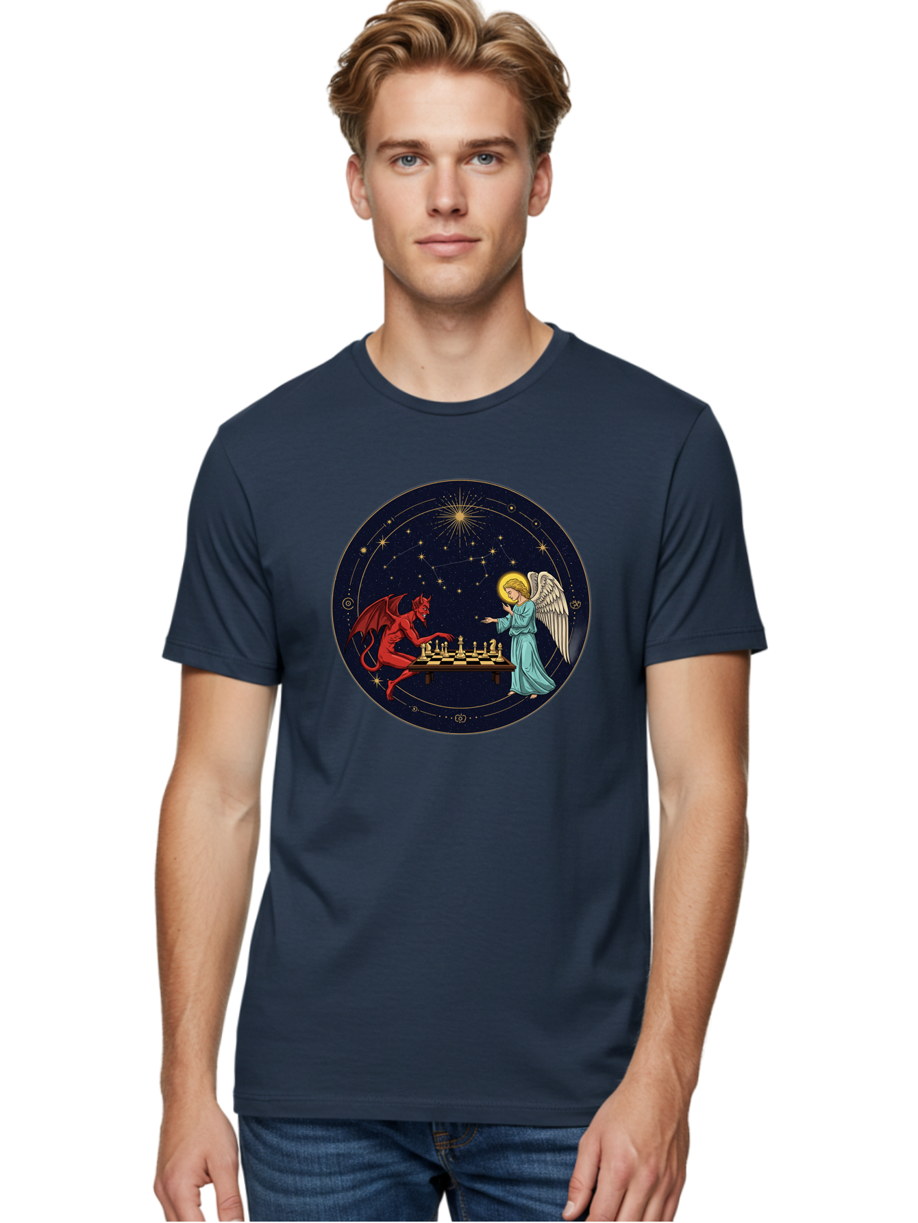 Angel-Vs-Devil-Chess Men'S Graphic Tee, 100% Cotton, Comfortable Casual Summer Wear, Machine Washable, Vintage Camera, Old Camera, Antique Camera, Black Camera, Classic Photography, Photography Equipment, Nostalgic Device, Film Camera, Bah429 18