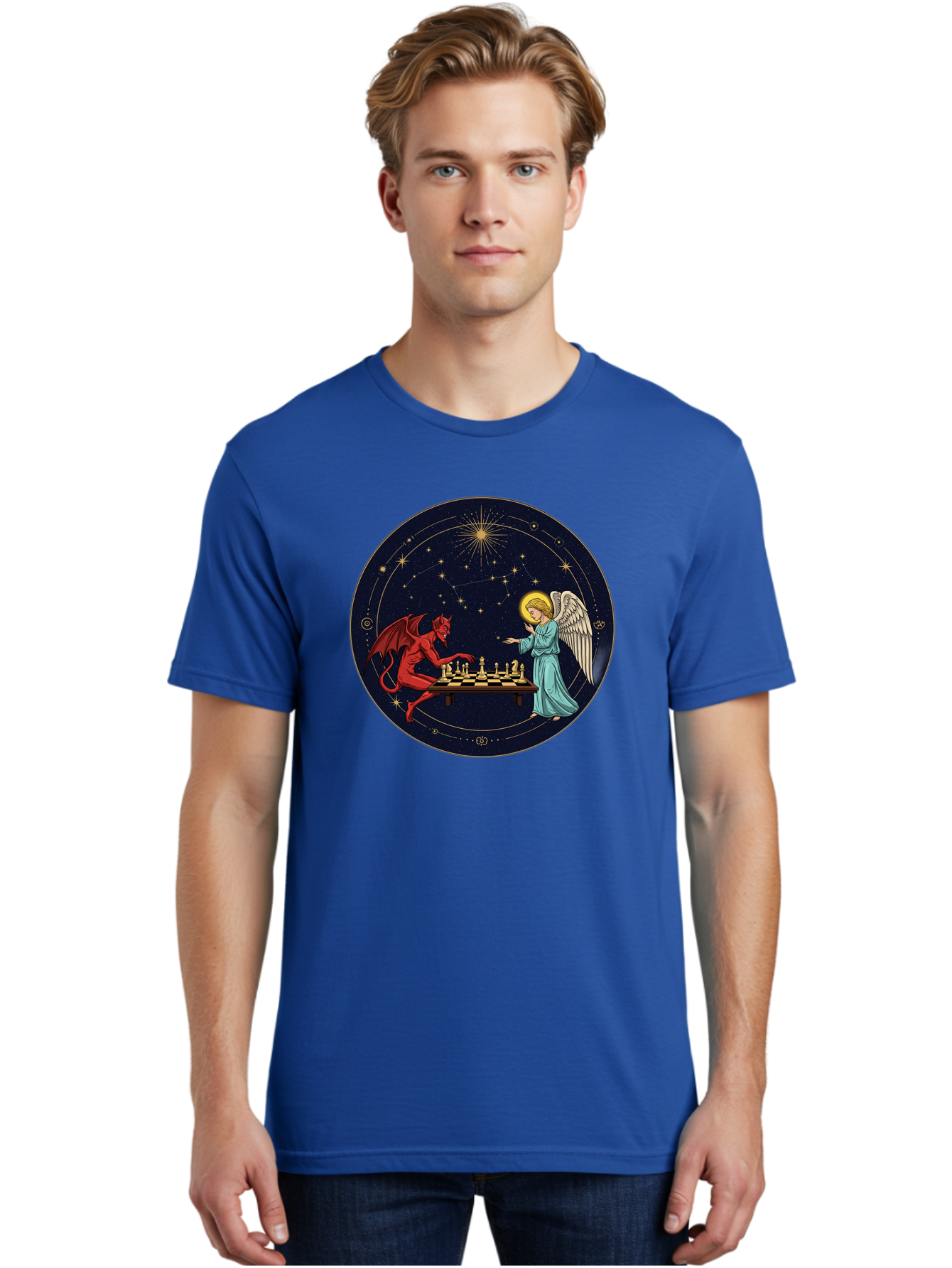 Angel-Vs-Devil-Chess Men'S Graphic Tee, 100% Cotton, Comfortable Casual Summer Wear, Machine Washable, Vintage Camera, Old Camera, Antique Camera, Black Camera, Classic Photography, Photography Equipment, Nostalgic Device, Film Camera, Bah429 17