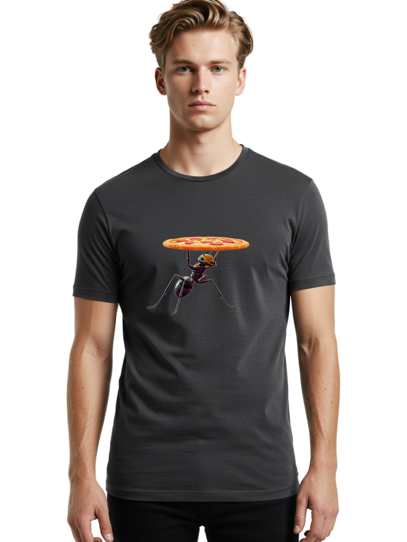 Ant-Carrying-Pizza-1 Men'S Graphic Tee, 100% Cotton, Comfortable Casual Summer Wear, Machine Washable, Vintage Camera, Old Camera, Antique Camera, Black Camera, Classic Photography, Photography Equipment, Nostalgic Device, Film Camera, Bah437 29