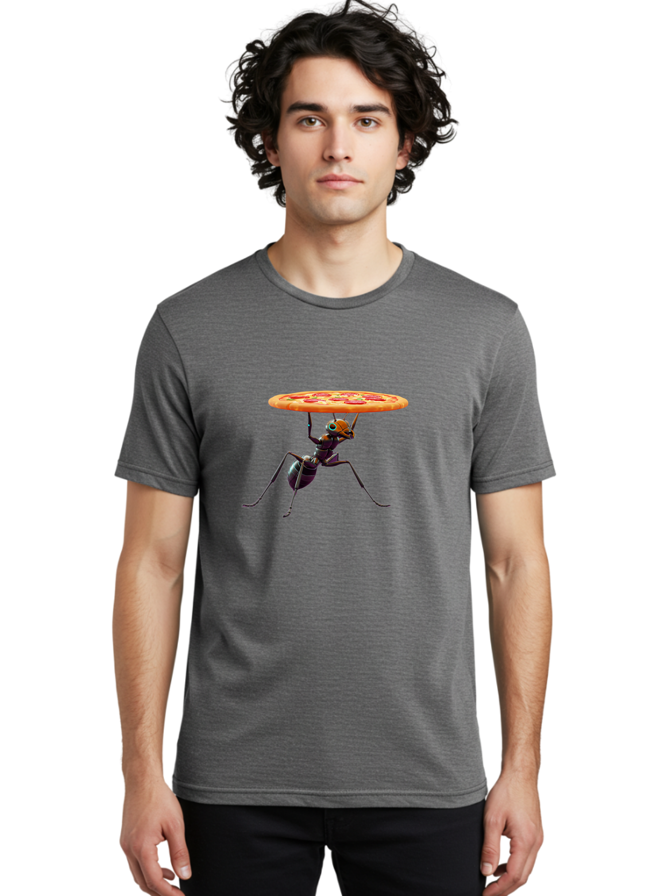 Ant-Carrying-Pizza-1 Men'S Graphic Tee, 100% Cotton, Comfortable Casual Summer Wear, Machine Washable, Vintage Camera, Old Camera, Antique Camera, Black Camera, Classic Photography, Photography Equipment, Nostalgic Device, Film Camera, Bah437 23