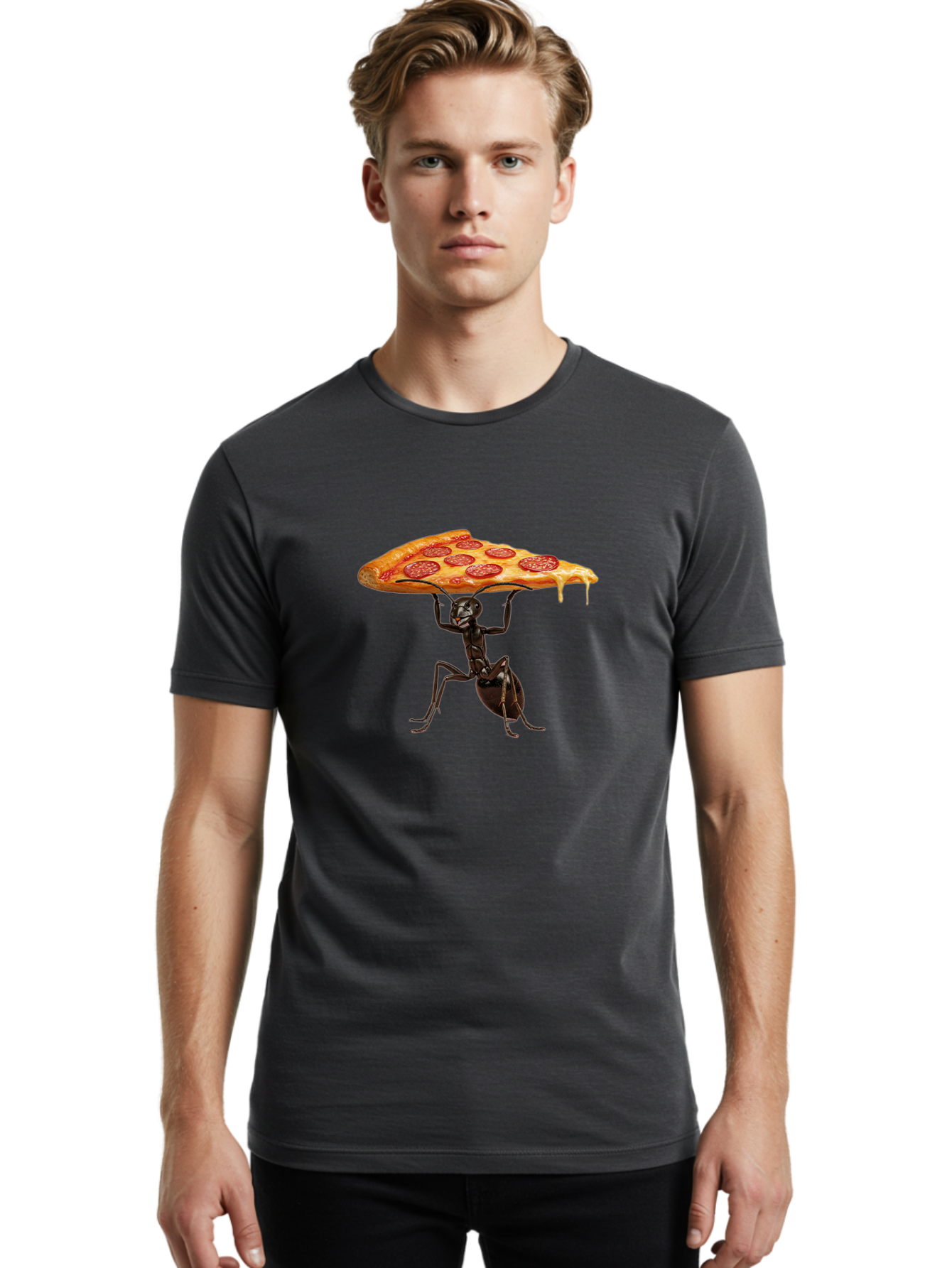 Ant-Carrying-Pizza-Slice-2 Men'S Graphic Tee, 100% Cotton, Comfortable Casual Summer Wear, Machine Washable, Vintage Camera, Old Camera, Antique Camera, Black Camera, Classic Photography, Photography Equipment, Nostalgic Device, Film Camera, Bah439 20