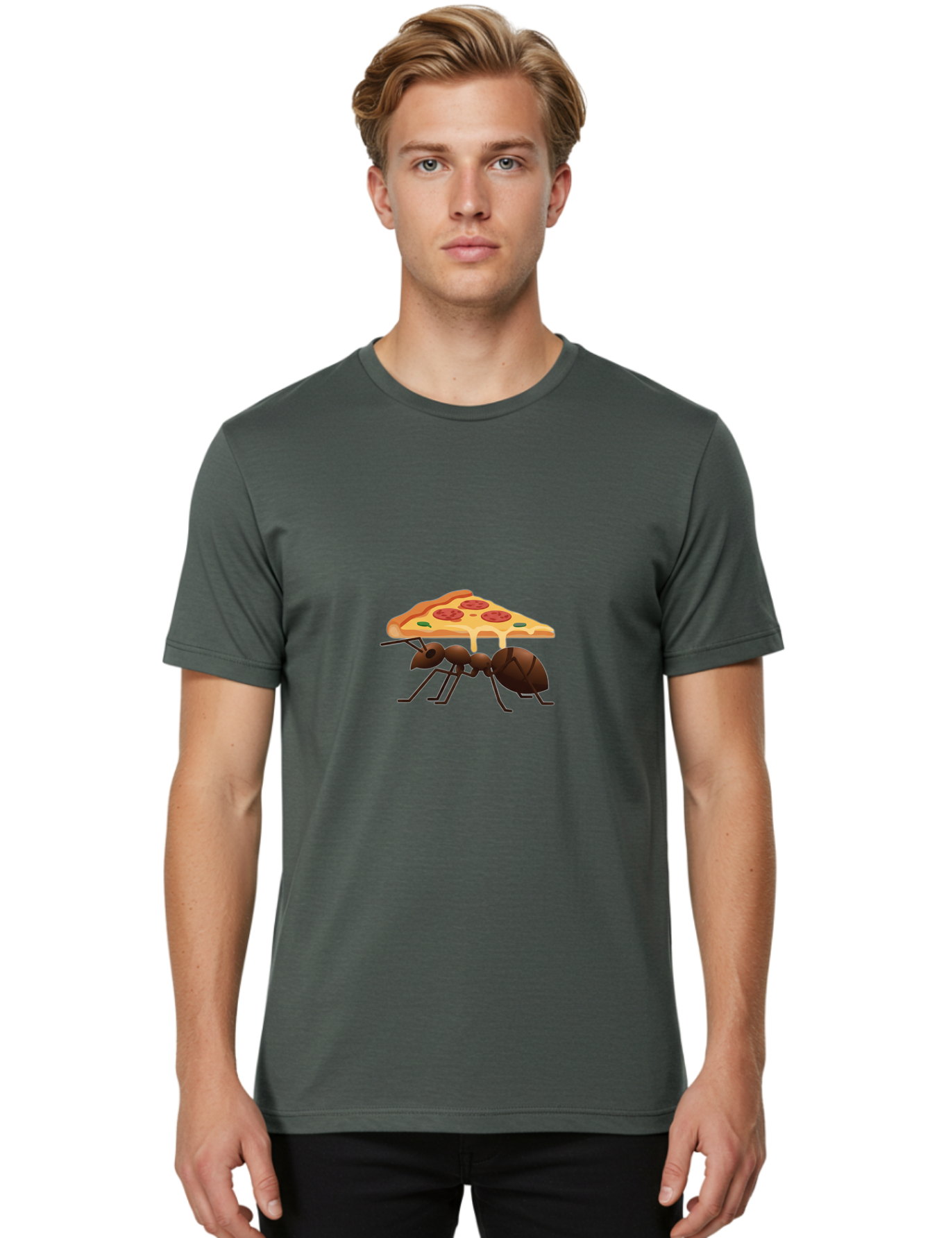 Ant-Carrying-Pizza Men'S Graphic Tee, 100% Cotton, Comfortable Casual Summer Wear, Machine Washable, Vintage Camera, Old Camera, Antique Camera, Black Camera, Classic Photography, Photography Equipment, Nostalgic Device, Film Camera, Bah442 21
