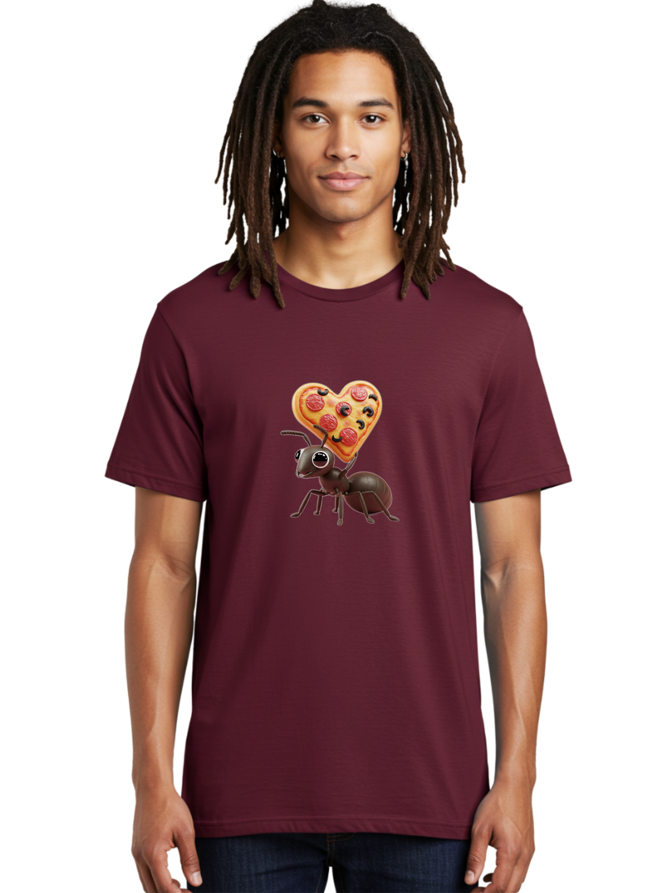 Ant-With-Heart-Shaped-Pizza Men'S Graphic Tee, 100% Cotton, Comfortable Casual Summer Wear, Machine Washable, Vintage Camera, Old Camera, Antique Camera, Black Camera, Classic Photography, Photography Equipment, Nostalgic Device, Film Camera, Bah449 21