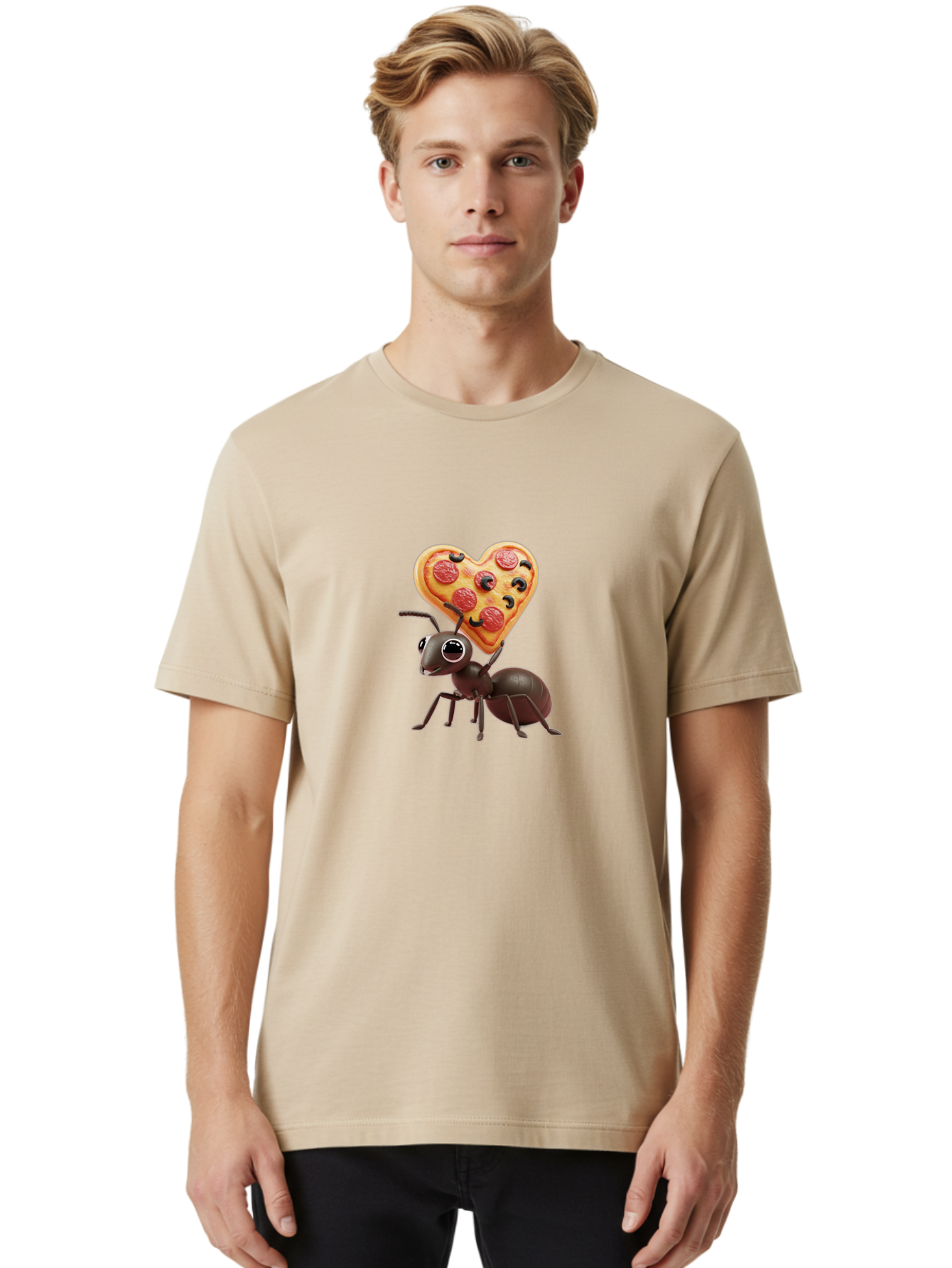 Ant-With-Heart-Shaped-Pizza Men'S Graphic Tee, 100% Cotton, Comfortable Casual Summer Wear, Machine Washable, Vintage Camera, Old Camera, Antique Camera, Black Camera, Classic Photography, Photography Equipment, Nostalgic Device, Film Camera, Bah449 29