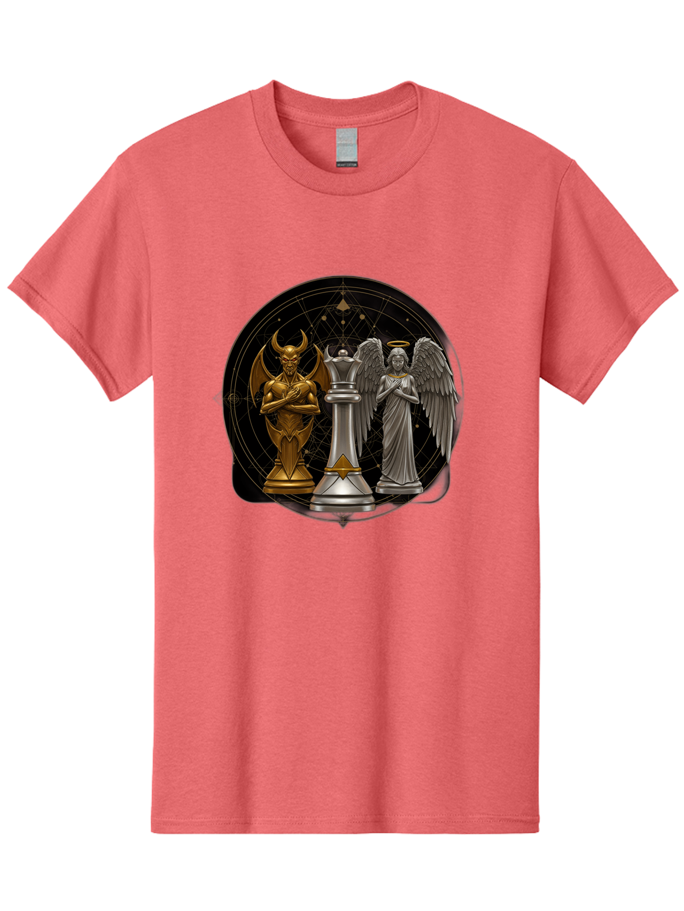 Baphomet-Angel-Queen Men'S Graphic Tee, 100% Cotton, Comfortable Casual Summer Wear, Machine Washable, Vintage Camera, Old Camera, Antique Camera, Black Camera, Classic Photography, Photography Equipment, Nostalgic Device, Film Camera, Bah550 4