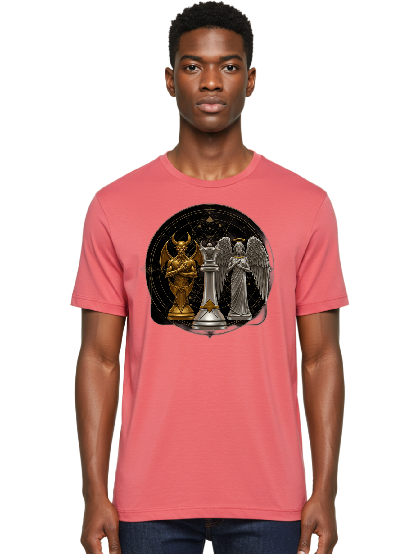 Baphomet-Angel-Queen Men'S Graphic Tee, 100% Cotton, Comfortable Casual Summer Wear, Machine Washable, Vintage Camera, Old Camera, Antique Camera, Black Camera, Classic Photography, Photography Equipment, Nostalgic Device, Film Camera, Bah550 19