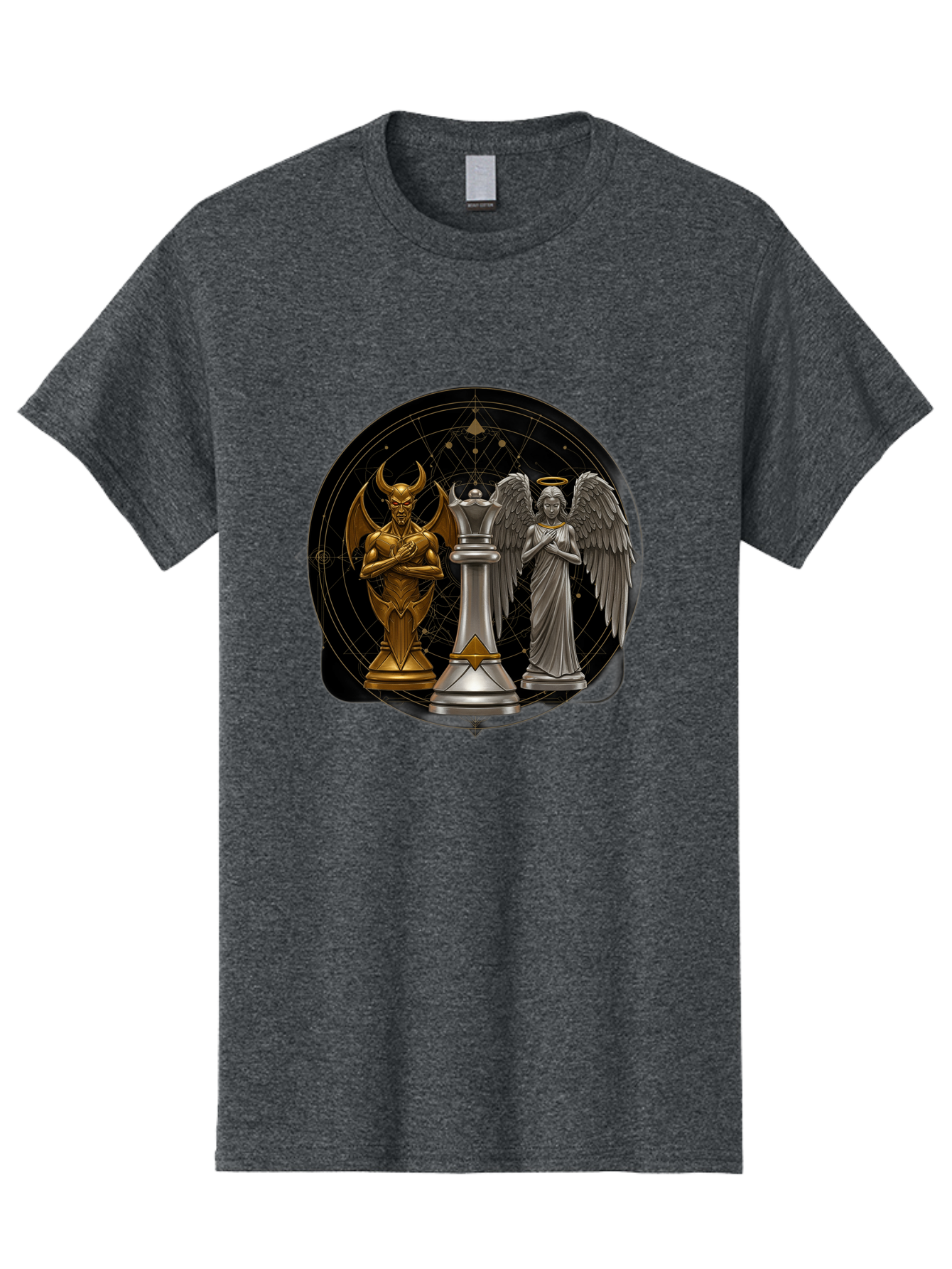 Baphomet-Angel-Queen Men'S Graphic Tee, 100% Cotton, Comfortable Casual Summer Wear, Machine Washable, Vintage Camera, Old Camera, Antique Camera, Black Camera, Classic Photography, Photography Equipment, Nostalgic Device, Film Camera, Bah550 15