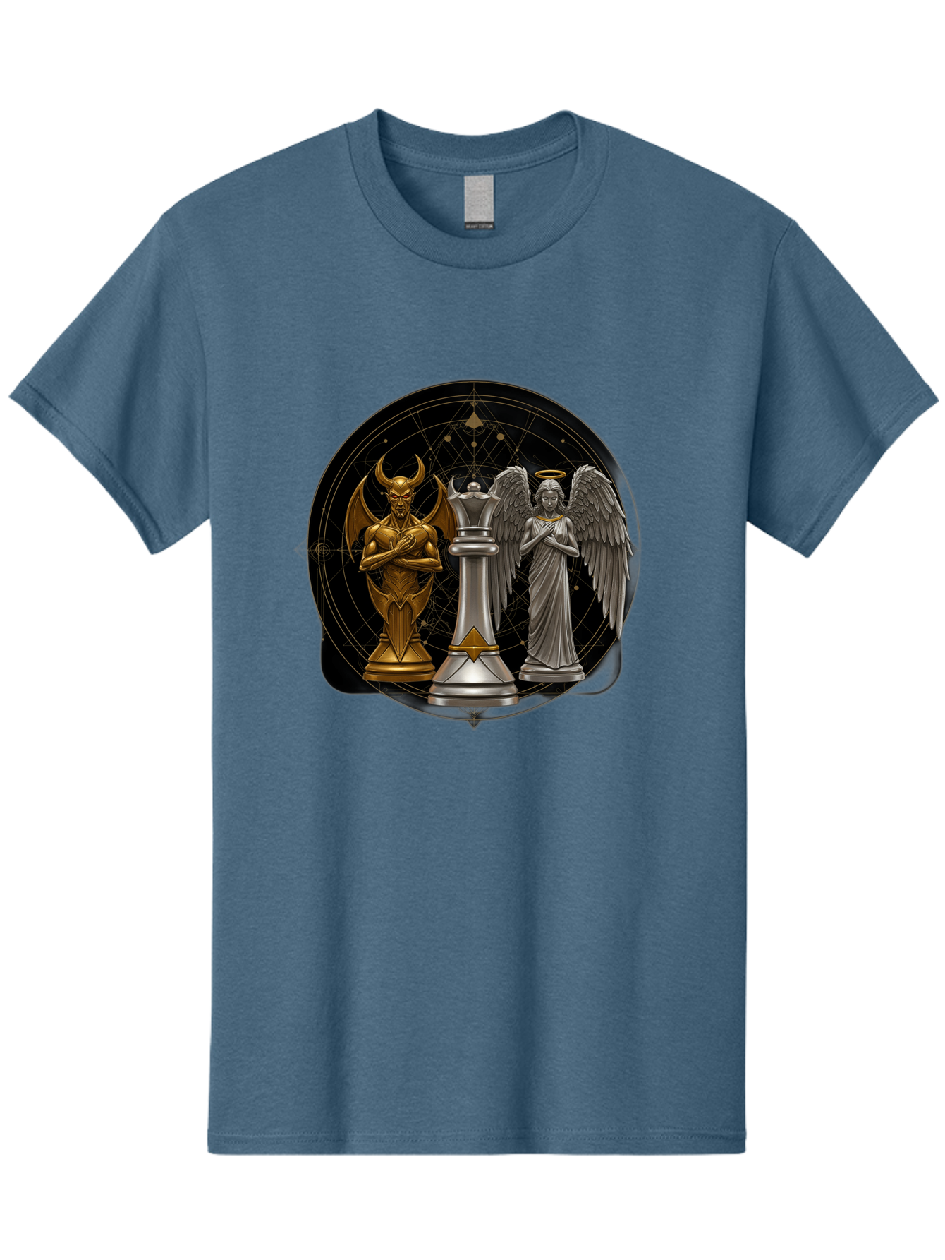 Baphomet-Angel-Queen Men'S Graphic Tee, 100% Cotton, Comfortable Casual Summer Wear, Machine Washable, Vintage Camera, Old Camera, Antique Camera, Black Camera, Classic Photography, Photography Equipment, Nostalgic Device, Film Camera, Bah550 7