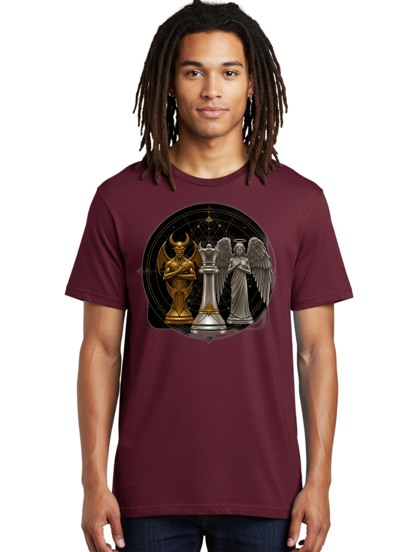 Baphomet-Angel-Queen Men'S Graphic Tee, 100% Cotton, Comfortable Casual Summer Wear, Machine Washable, Vintage Camera, Old Camera, Antique Camera, Black Camera, Classic Photography, Photography Equipment, Nostalgic Device, Film Camera, Bah550 17