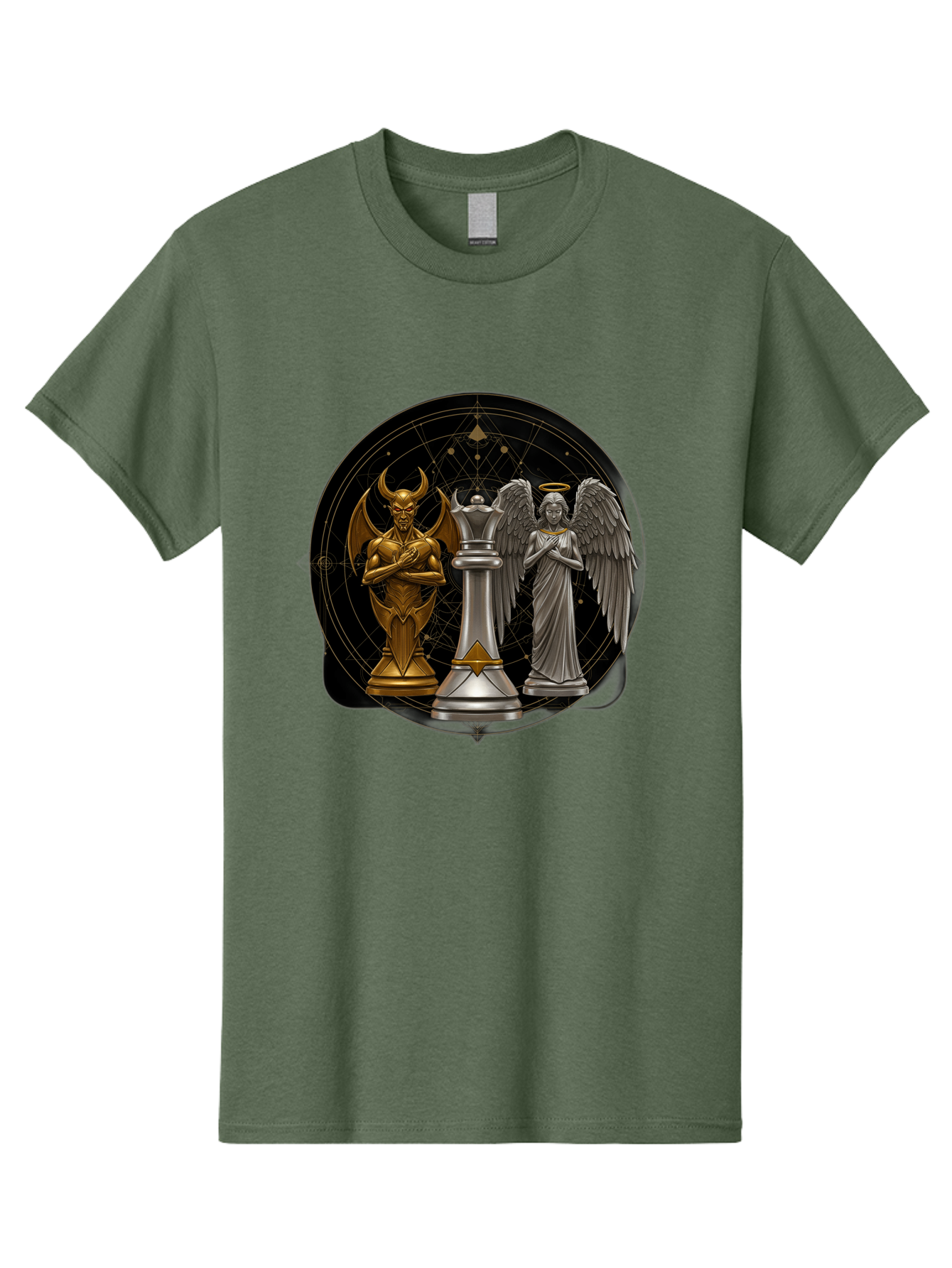 Baphomet-Angel-Queen Men'S Graphic Tee, 100% Cotton, Comfortable Casual Summer Wear, Machine Washable, Vintage Camera, Old Camera, Antique Camera, Black Camera, Classic Photography, Photography Equipment, Nostalgic Device, Film Camera, Bah550 12