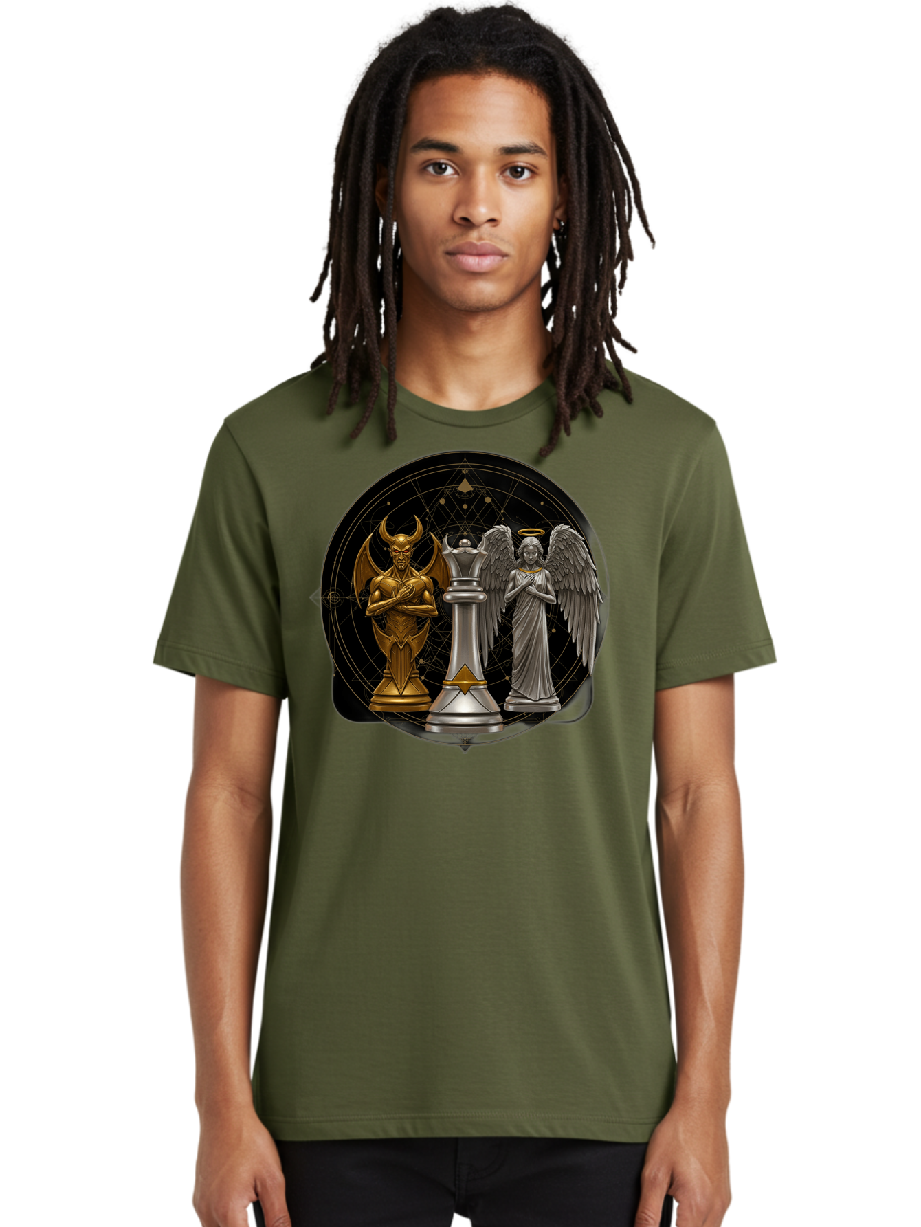 Baphomet-Angel-Queen Men'S Graphic Tee, 100% Cotton, Comfortable Casual Summer Wear, Machine Washable, Vintage Camera, Old Camera, Antique Camera, Black Camera, Classic Photography, Photography Equipment, Nostalgic Device, Film Camera, Bah550 27
