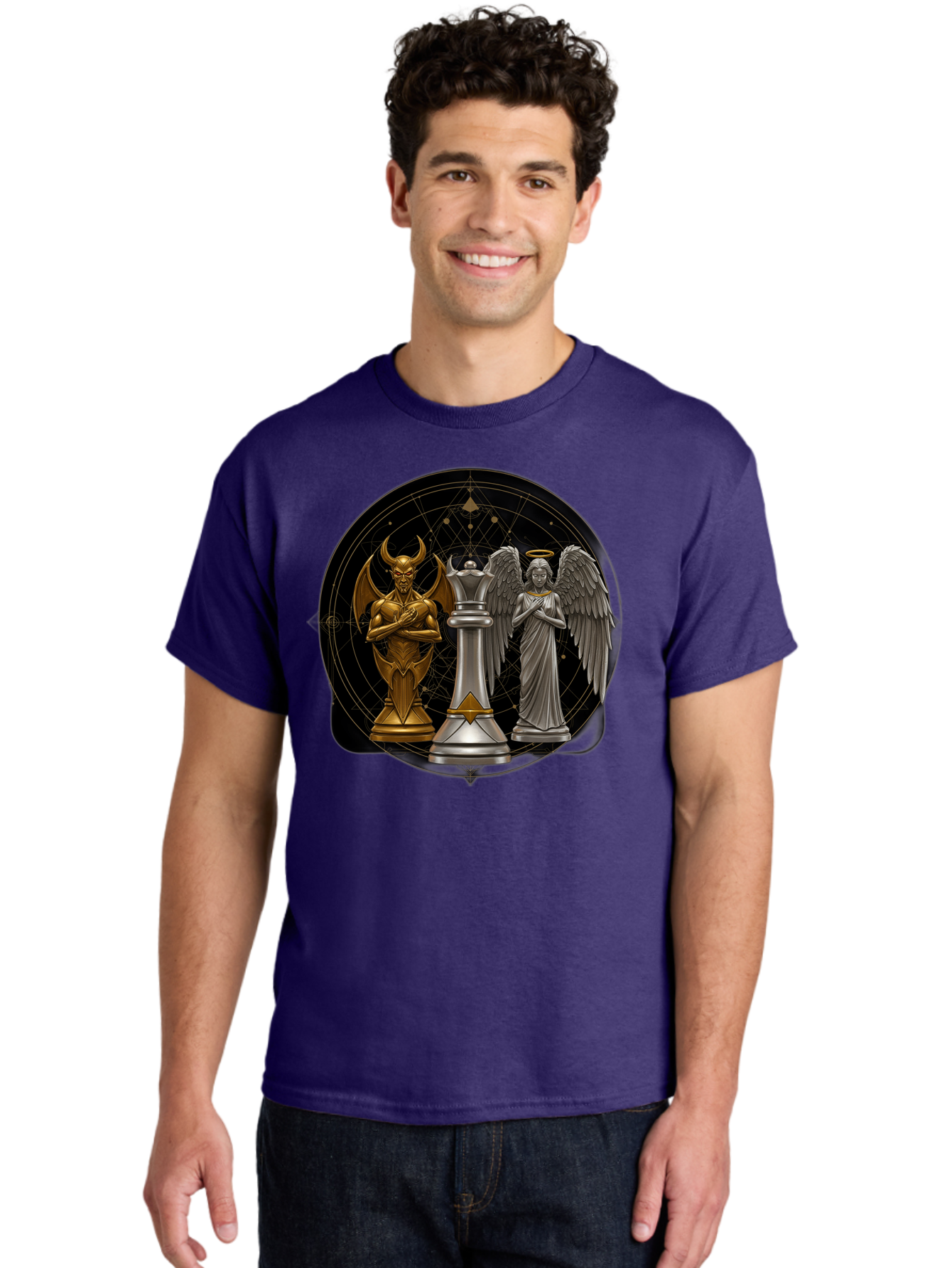 Baphomet-Angel-Queen Men'S Graphic Tee, 100% Cotton, Comfortable Casual Summer Wear, Machine Washable, Vintage Camera, Old Camera, Antique Camera, Black Camera, Classic Photography, Photography Equipment, Nostalgic Device, Film Camera, Bah550 28