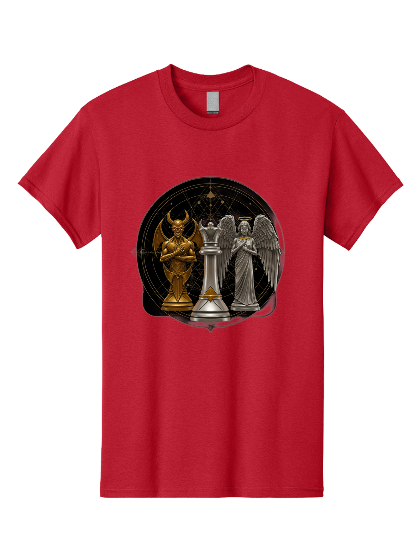 Baphomet-Angel-Queen Men'S Graphic Tee, 100% Cotton, Comfortable Casual Summer Wear, Machine Washable, Vintage Camera, Old Camera, Antique Camera, Black Camera, Classic Photography, Photography Equipment, Nostalgic Device, Film Camera, Bah550 3