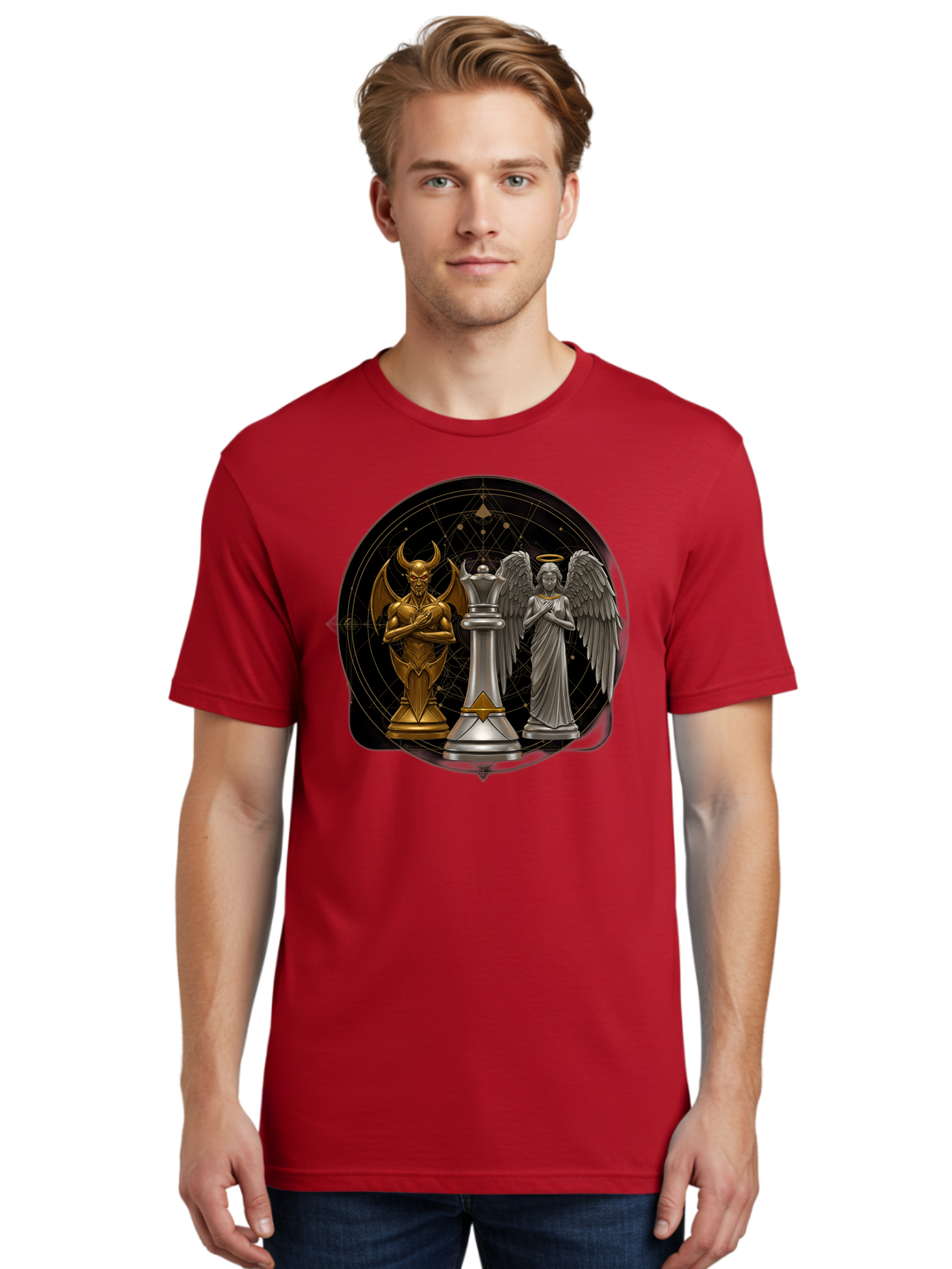 Baphomet-Angel-Queen Men'S Graphic Tee, 100% Cotton, Comfortable Casual Summer Wear, Machine Washable, Vintage Camera, Old Camera, Antique Camera, Black Camera, Classic Photography, Photography Equipment, Nostalgic Device, Film Camera, Bah550 18