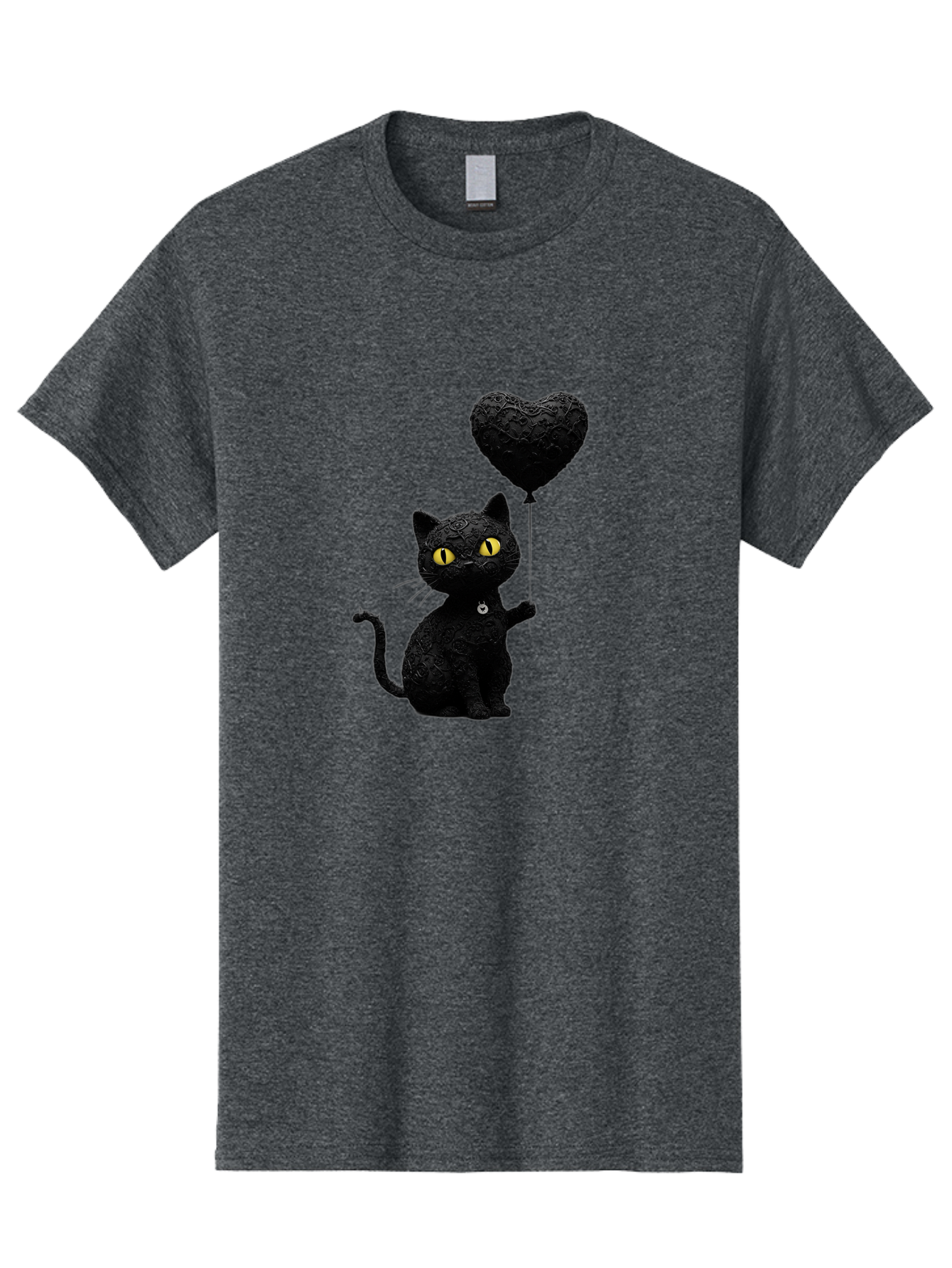 Black-Cat-With-Heart-Balloon Men'S Graphic Tee, 100% Cotton, Comfortable Casual Summer Wear, Machine Washable, Vintage Camera, Old Camera, Antique Camera, Black Camera, Classic Photography, Photography Equipment, Nostalgic Device, Film Camera, Bah593 4