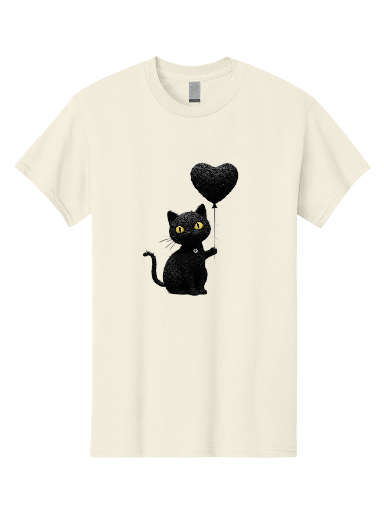 Black-Cat-With-Heart-Balloon Men'S Graphic Tee, 100% Cotton, Comfortable Casual Summer Wear, Machine Washable, Vintage Camera, Old Camera, Antique Camera, Black Camera, Classic Photography, Photography Equipment, Nostalgic Device, Film Camera, Bah593 6