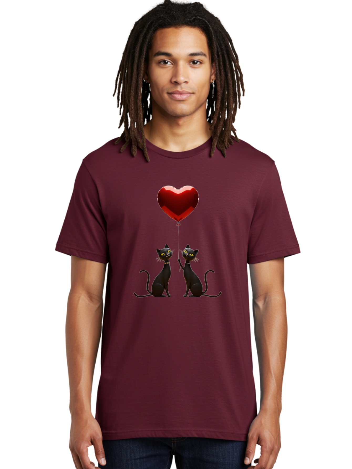 Black-Cats-And-Heart-Balloon Men'S Graphic Tee, 100% Cotton, Comfortable Casual Summer Wear, Machine Washable, Vintage Camera, Old Camera, Antique Camera, Black Camera, Classic Photography, Photography Equipment, Nostalgic Device, Film Camera, Bah594 29