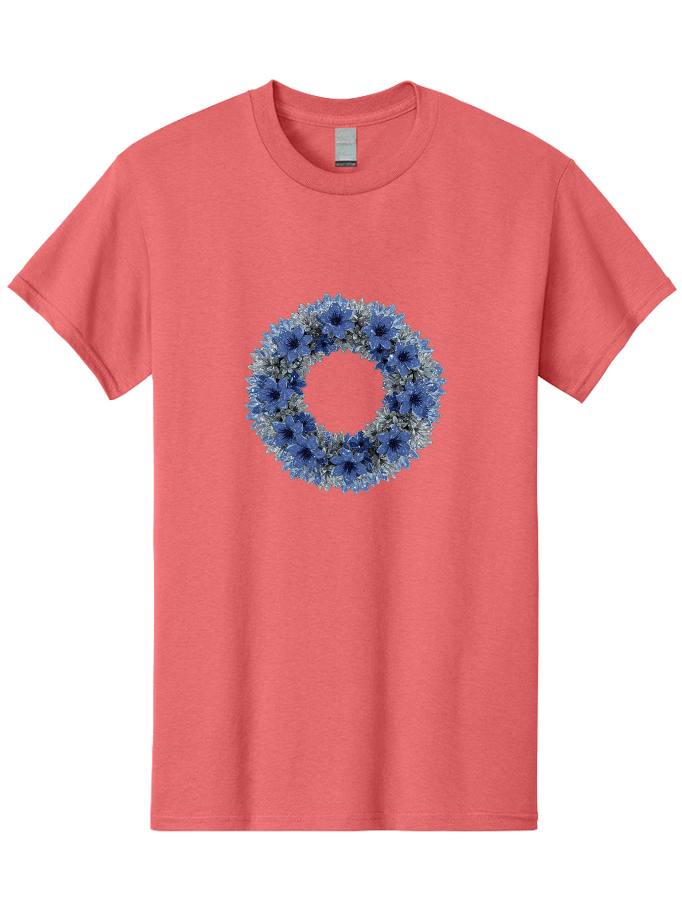 Blue-Flower-Wreath Men'S Graphic Tee, 100% Cotton, Comfortable Casual Summer Wear, Machine Washable, Vintage Camera, Old Camera, Antique Camera, Black Camera, Classic Photography, Photography Equipment, Nostalgic Device, Film Camera, Bah601 12