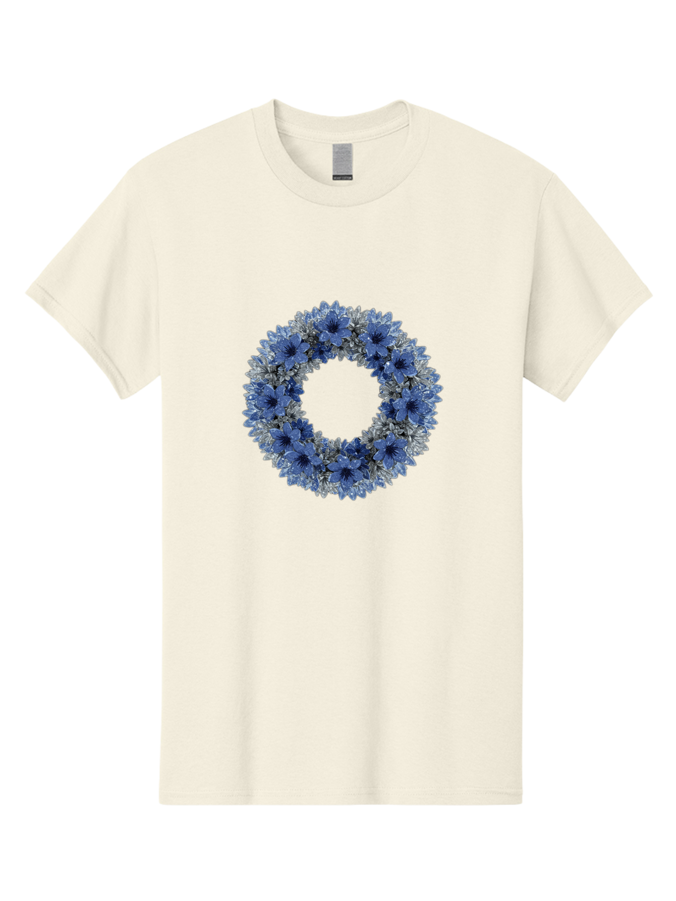 Blue-Flower-Wreath Men'S Graphic Tee, 100% Cotton, Comfortable Casual Summer Wear, Machine Washable, Vintage Camera, Old Camera, Antique Camera, Black Camera, Classic Photography, Photography Equipment, Nostalgic Device, Film Camera, Bah601 7