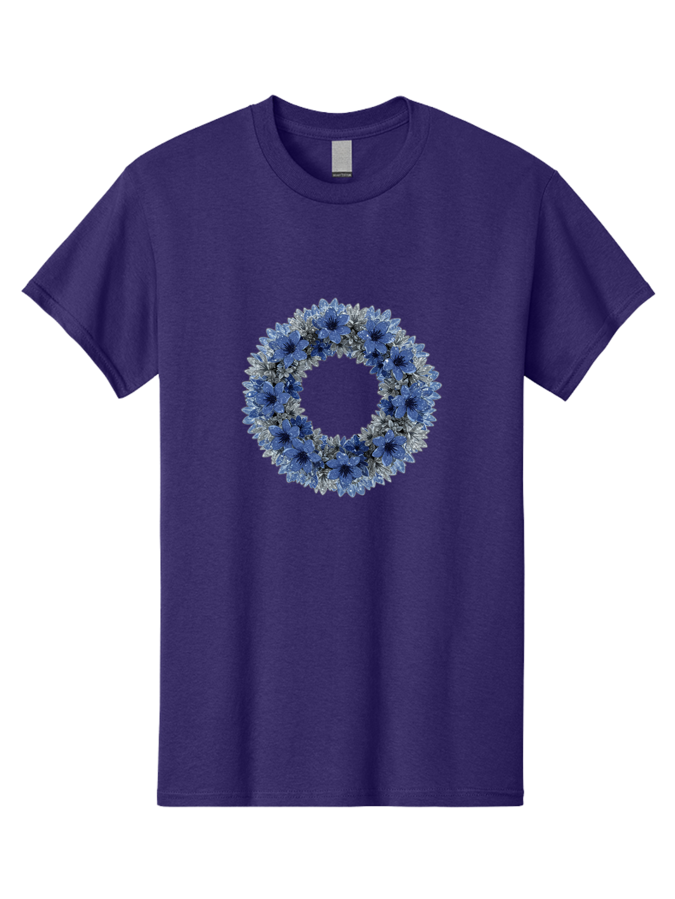 Blue-Flower-Wreath Men'S Graphic Tee, 100% Cotton, Comfortable Casual Summer Wear, Machine Washable, Vintage Camera, Old Camera, Antique Camera, Black Camera, Classic Photography, Photography Equipment, Nostalgic Device, Film Camera, Bah601 8