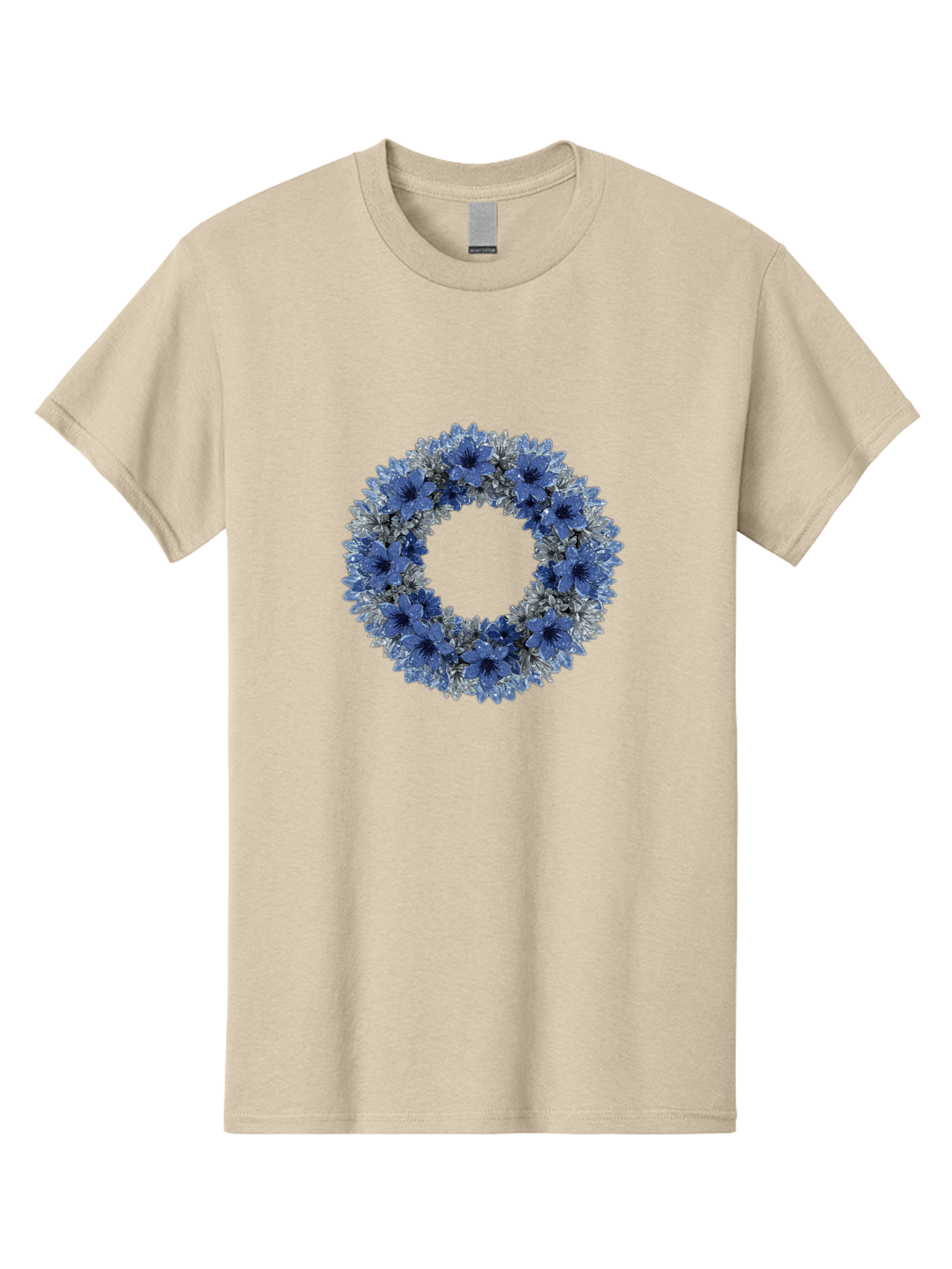 Blue-Flower-Wreath Men'S Graphic Tee, 100% Cotton, Comfortable Casual Summer Wear, Machine Washable, Vintage Camera, Old Camera, Antique Camera, Black Camera, Classic Photography, Photography Equipment, Nostalgic Device, Film Camera, Bah601 10