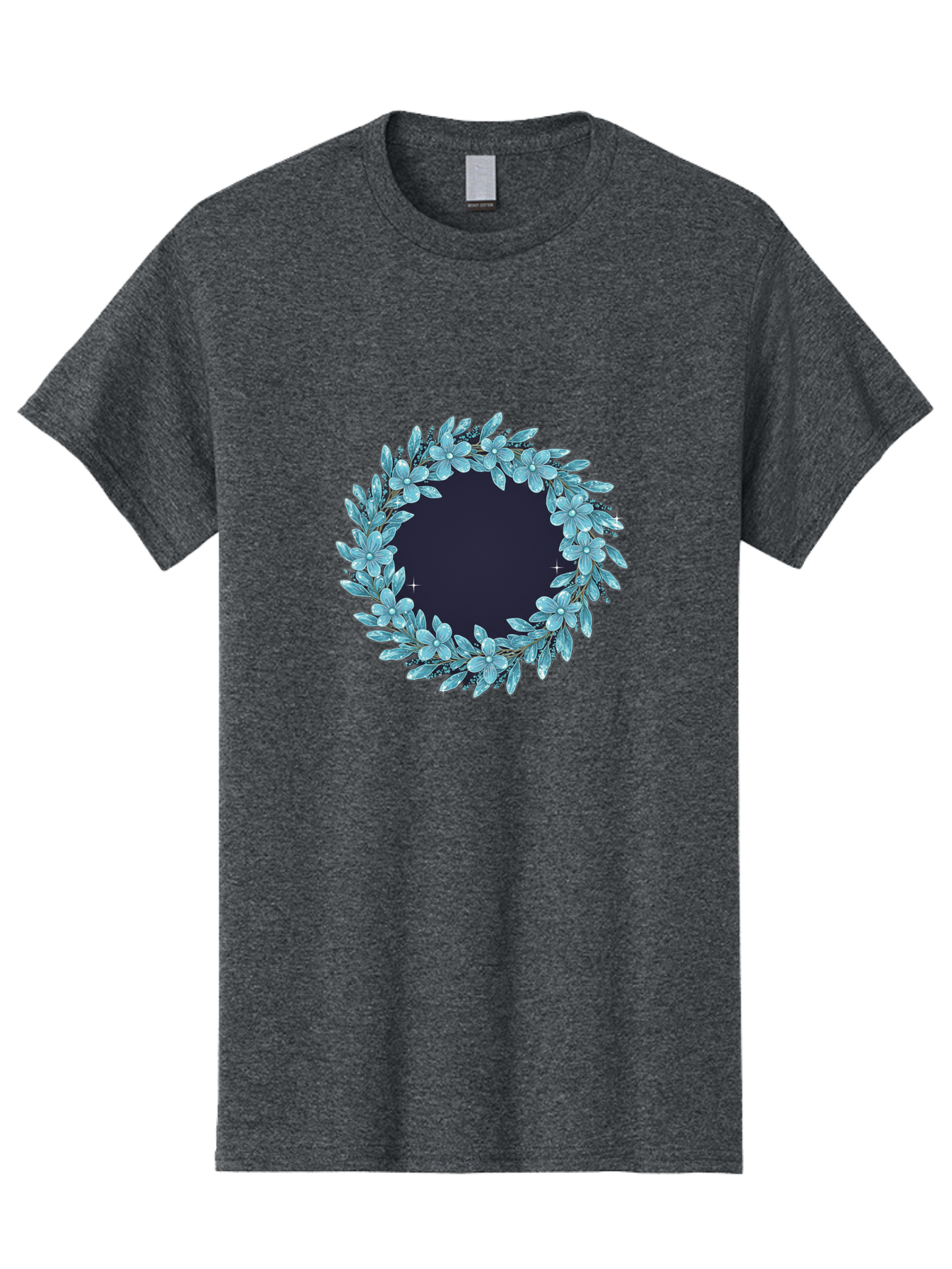 Blue-Flowers-Wreath Men'S Graphic Tee, 100% Cotton, Comfortable Casual Summer Wear, Machine Washable, Vintage Camera, Old Camera, Antique Camera, Black Camera, Classic Photography, Photography Equipment, Nostalgic Device, Film Camera, Bah602 5
