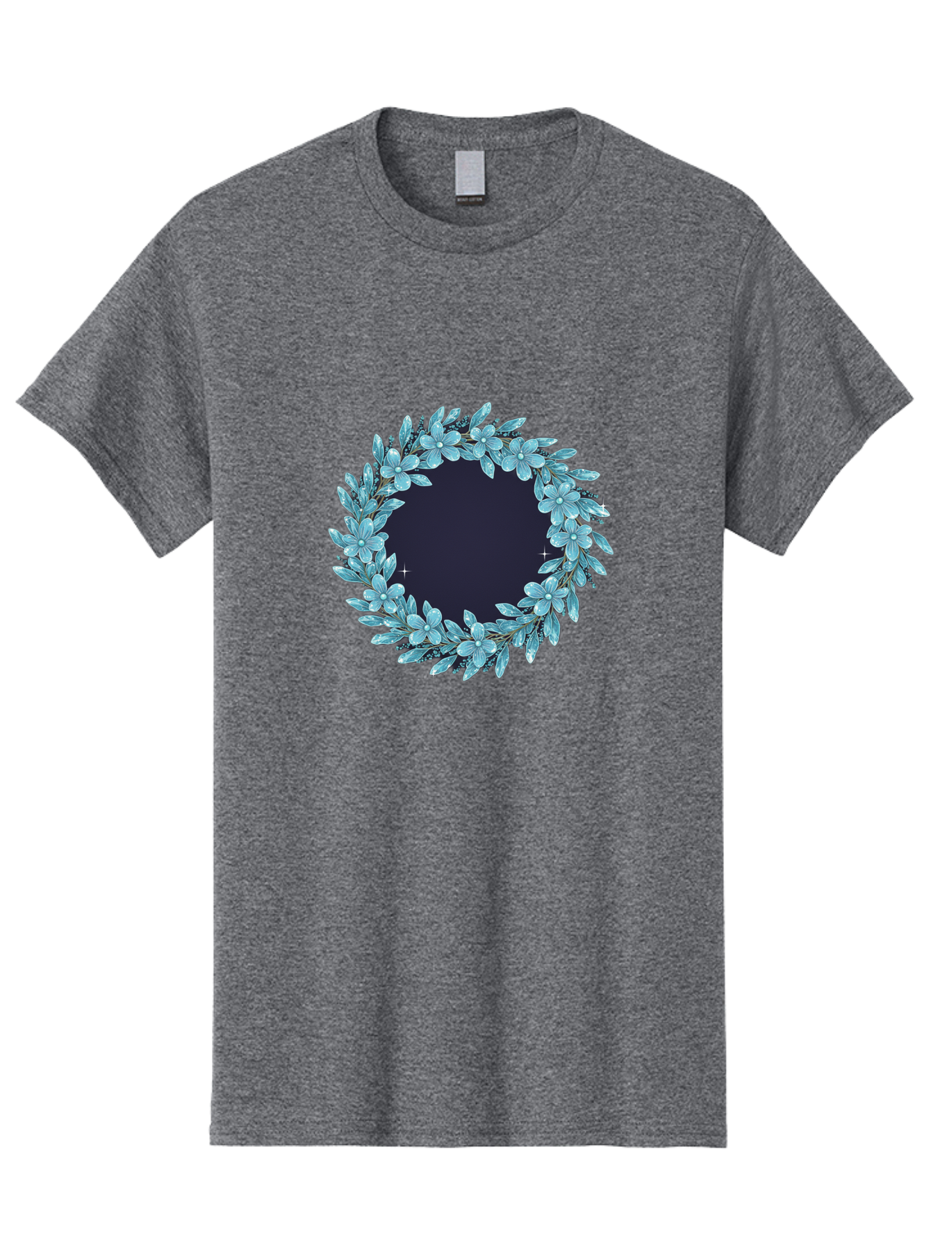 Blue-Flowers-Wreath Men'S Graphic Tee, 100% Cotton, Comfortable Casual Summer Wear, Machine Washable, Vintage Camera, Old Camera, Antique Camera, Black Camera, Classic Photography, Photography Equipment, Nostalgic Device, Film Camera, Bah602 9