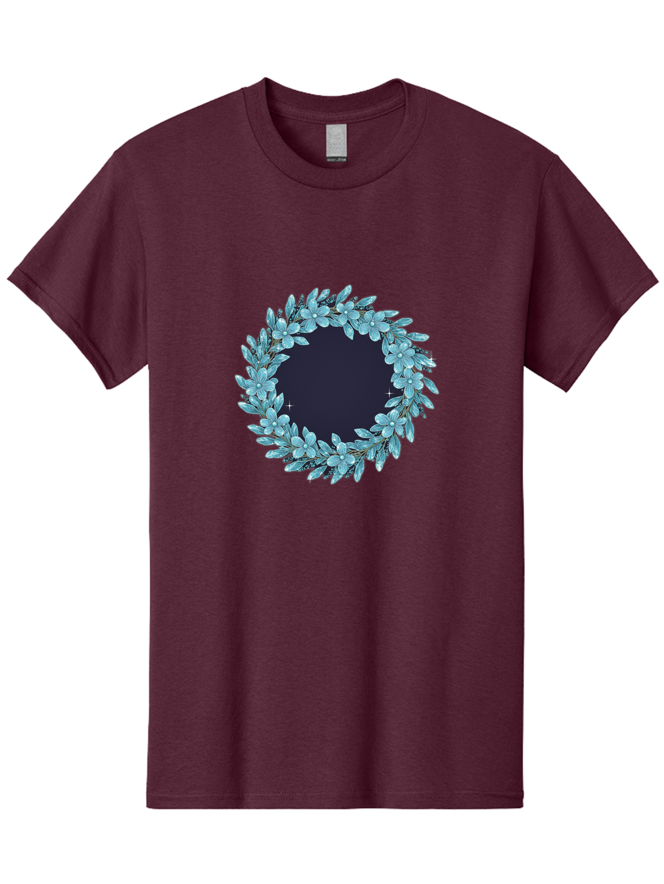 Blue-Flowers-Wreath Men'S Graphic Tee, 100% Cotton, Comfortable Casual Summer Wear, Machine Washable, Vintage Camera, Old Camera, Antique Camera, Black Camera, Classic Photography, Photography Equipment, Nostalgic Device, Film Camera, Bah602 14